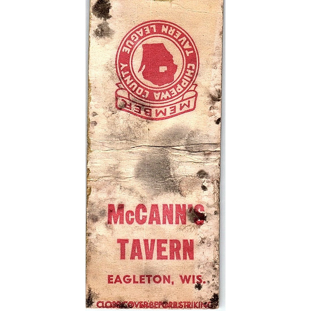 McCann's Tavern Eagleton WI Vintage Matchbook Cover SC7-Y7