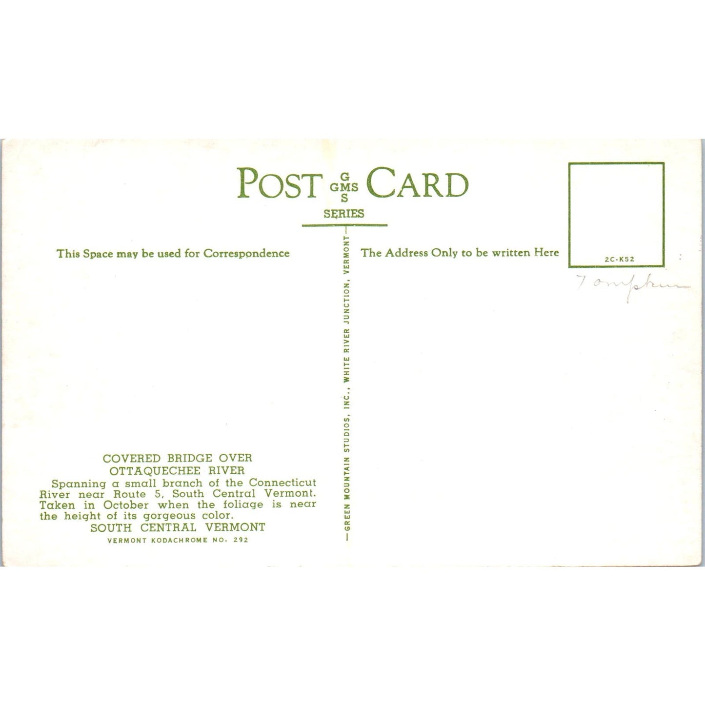 Covered Bridge Over Ottauquechee River VT Vintage Covered Bridge Postcard PD6