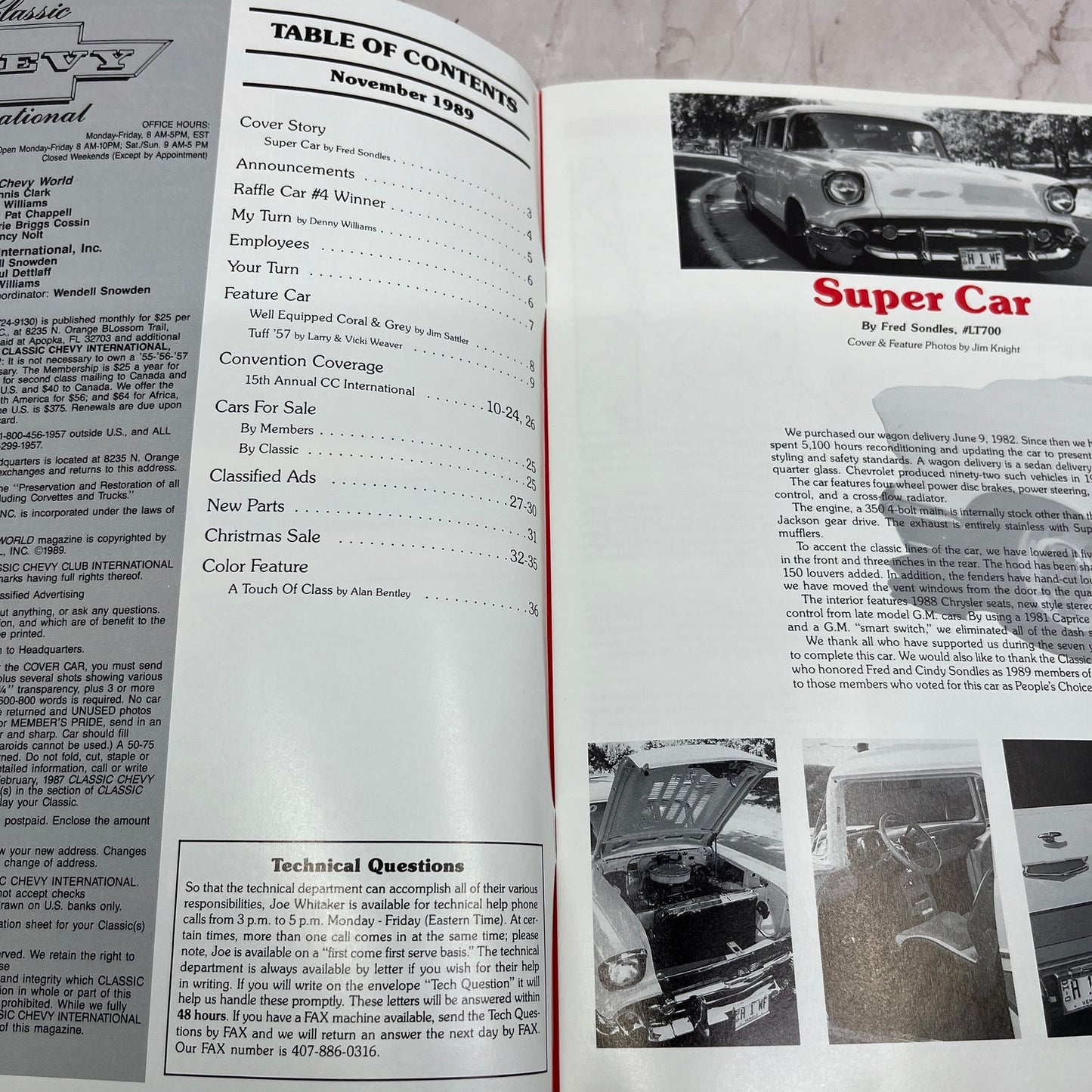 Fred Sondle People's Choice - '55, '56, '57 Classic Chevy World - Nov 1989 M31