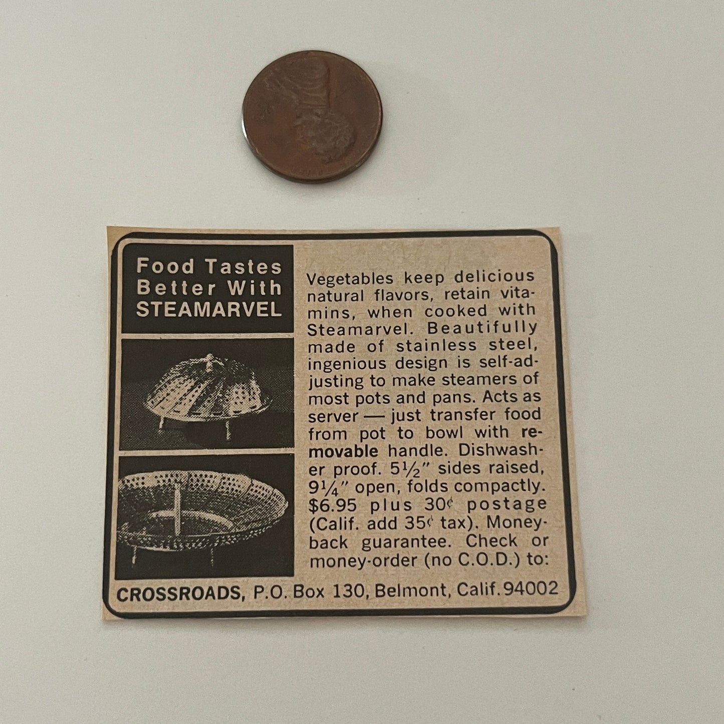 Crossroads Steamarvel Removable Handle Belmont CA 1971 Magazine Ad SAG4-S14