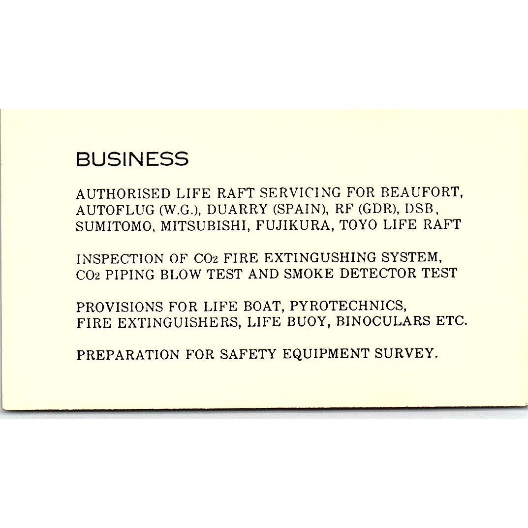 K Iwasaki Marine International Kanazawa-Ku Yokohama Japan Business Card SD9-B8