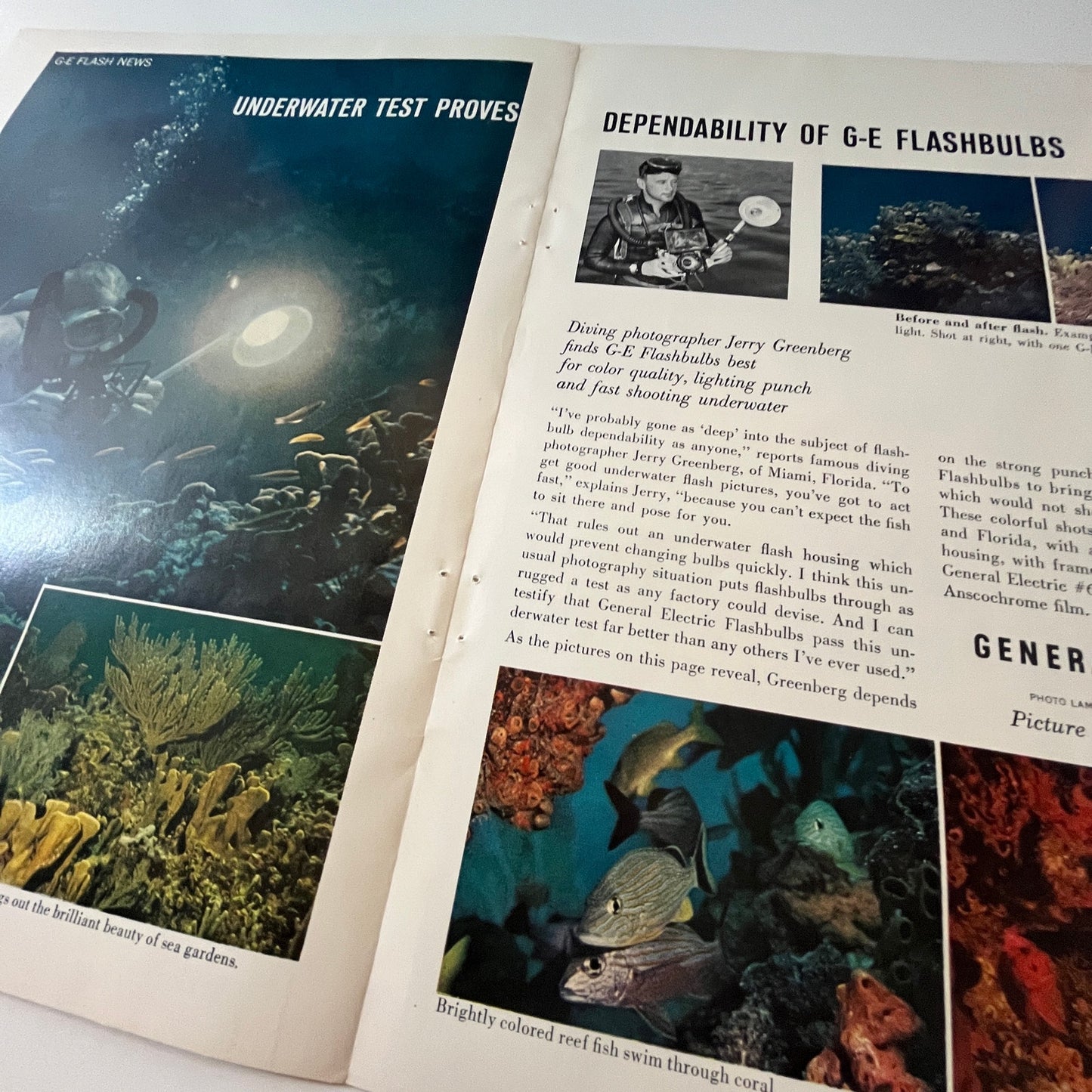 GE Camera Flashbulbs Underwater Test 2 Page 1960 Magazine Ad AG6-5