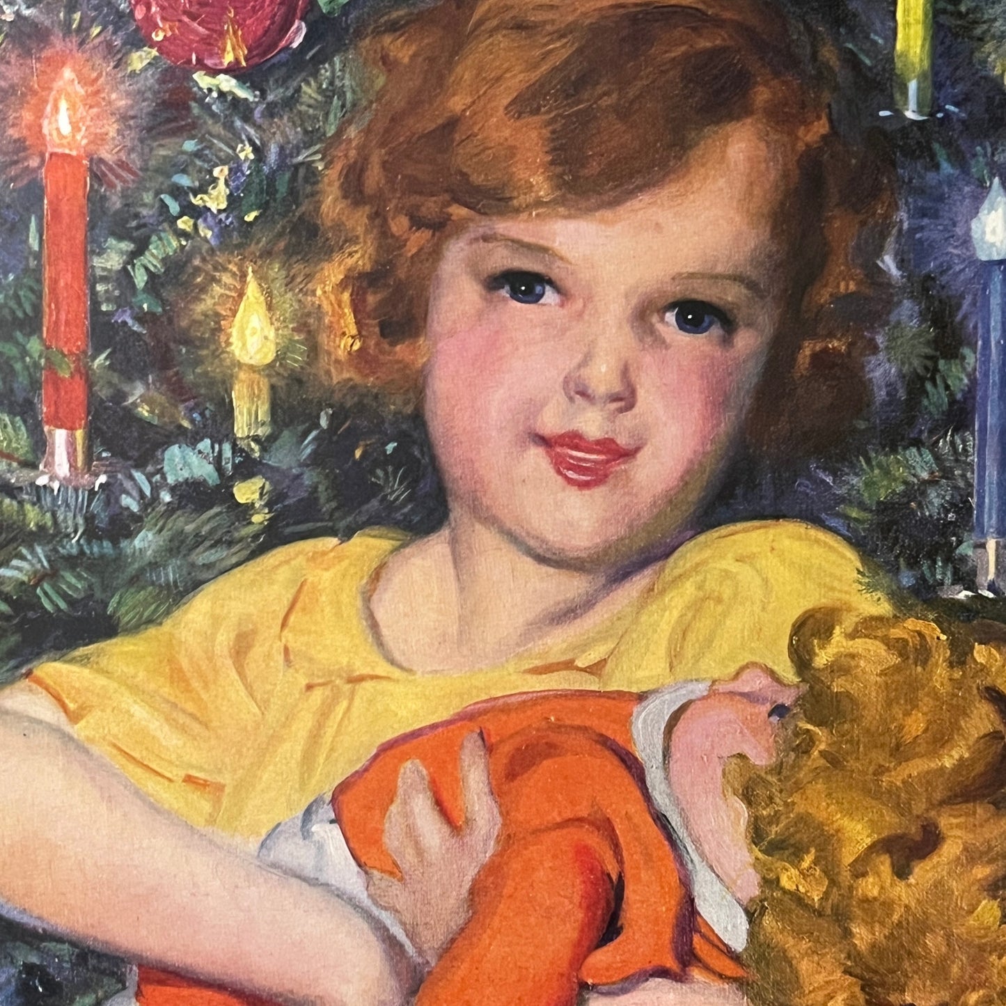 McClelland Barclay Cover Image Review Dec 1928 Christmas Girl Doll 8x8 Print V2