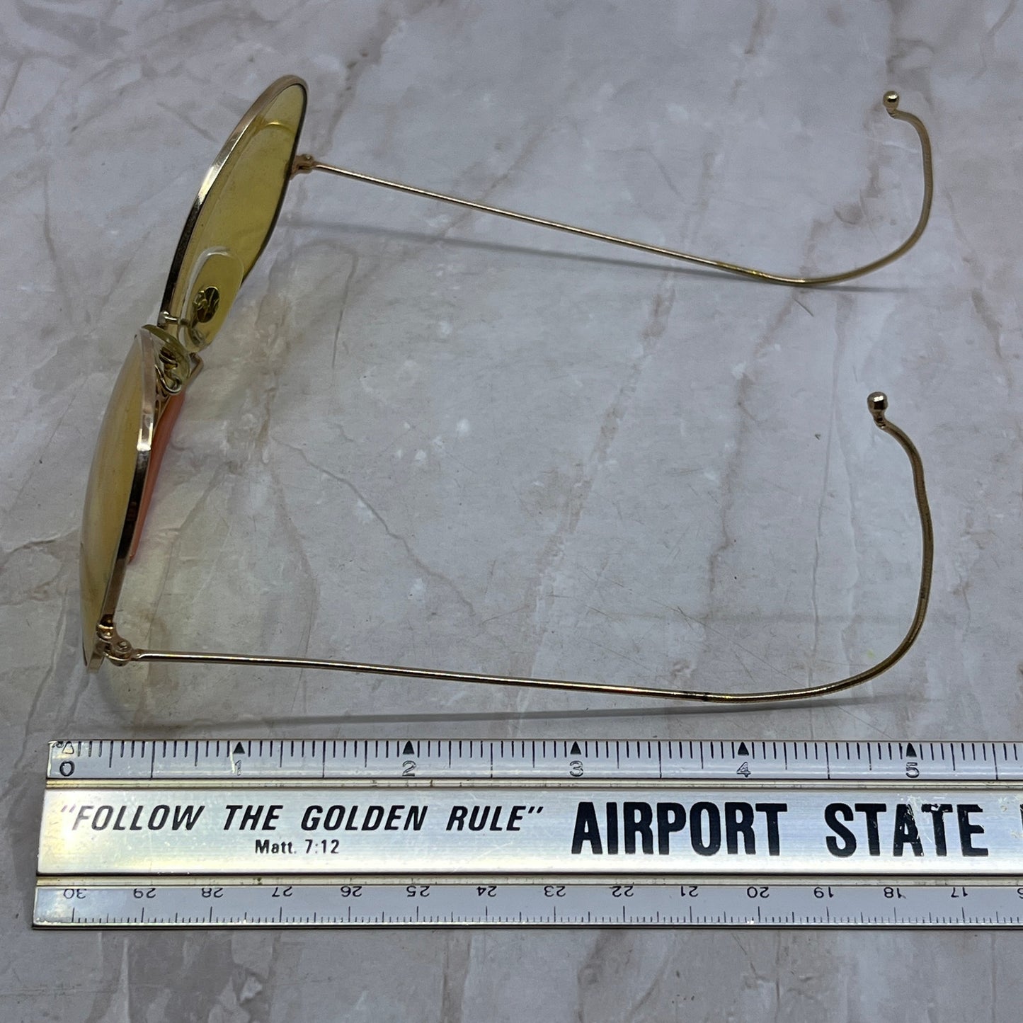 1960's Yellow Tint Aviator All-Weather Kalichrome Shooting Sunglasses TG7-G2-6