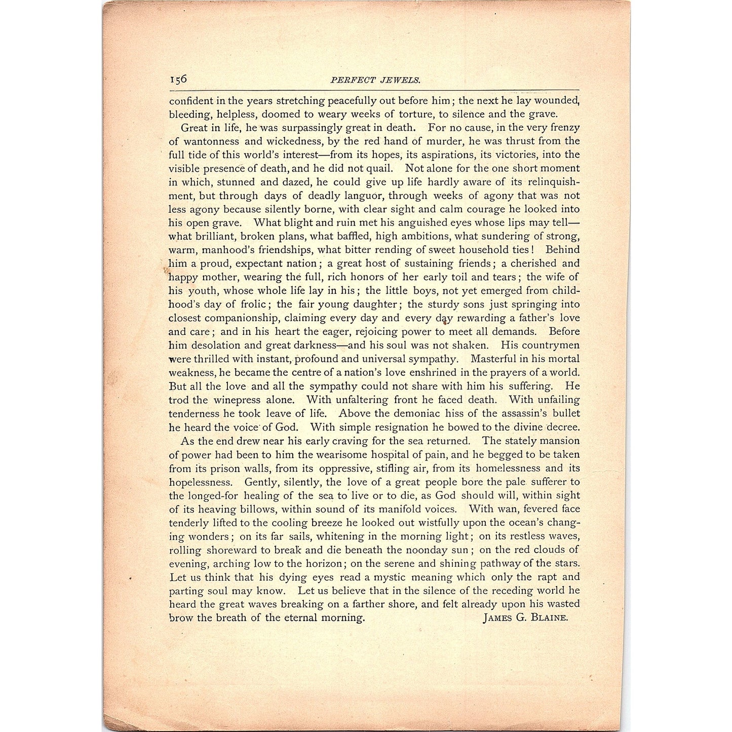Extract from Oration on James A Garfield - James G. Blaine 1884 Poem TA5-CJ-3