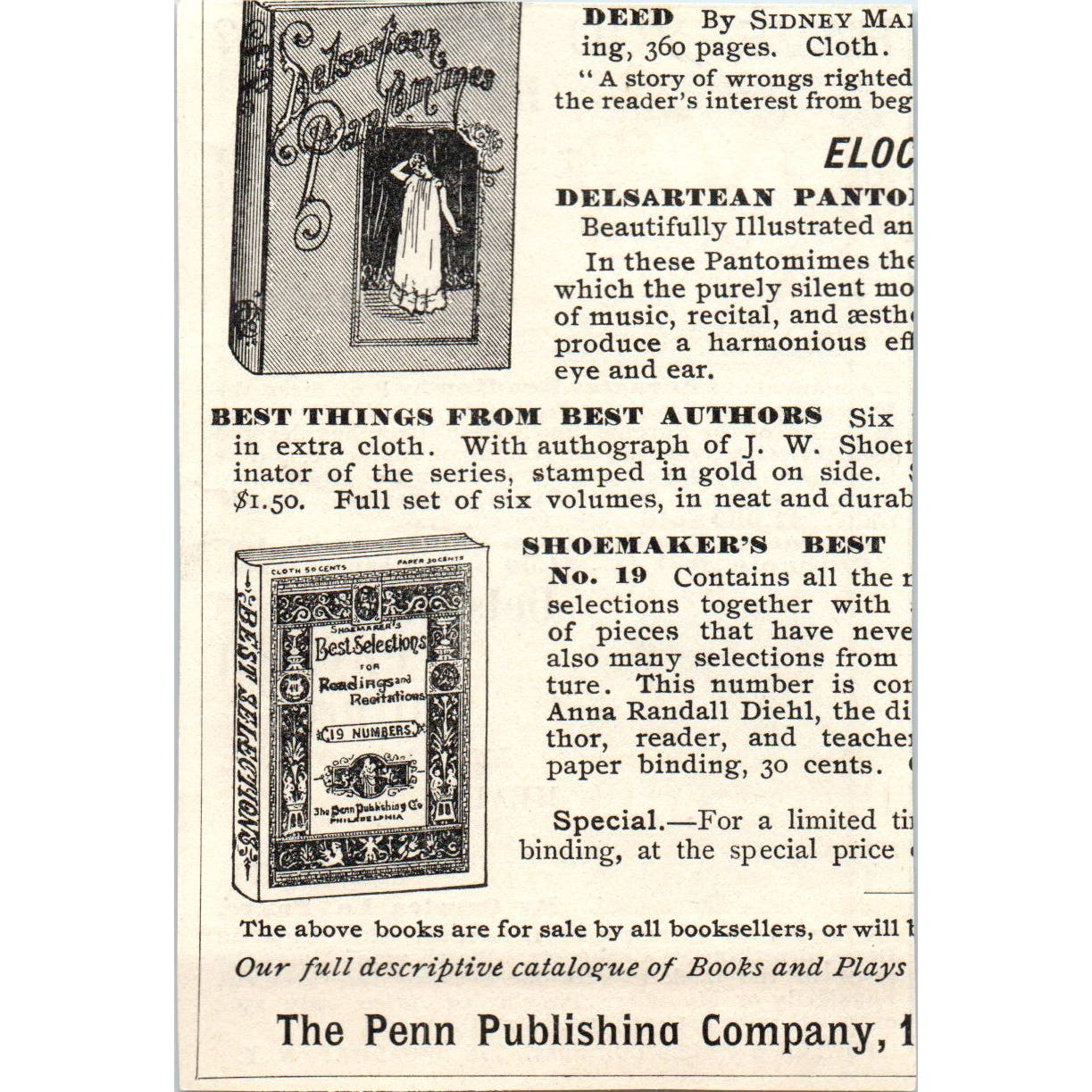 Fowler & Wells Co Heads & Faces, Delsartian Physical Culture c1890 Ad AE8-CH6
