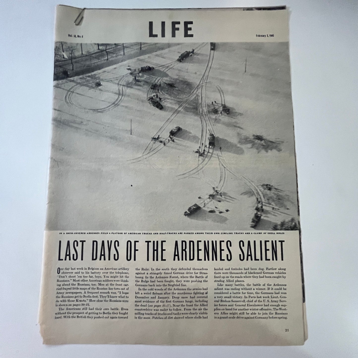 Last Days of the Ardennes Salient 4 Pages 1940s WWII Era Article V29-5