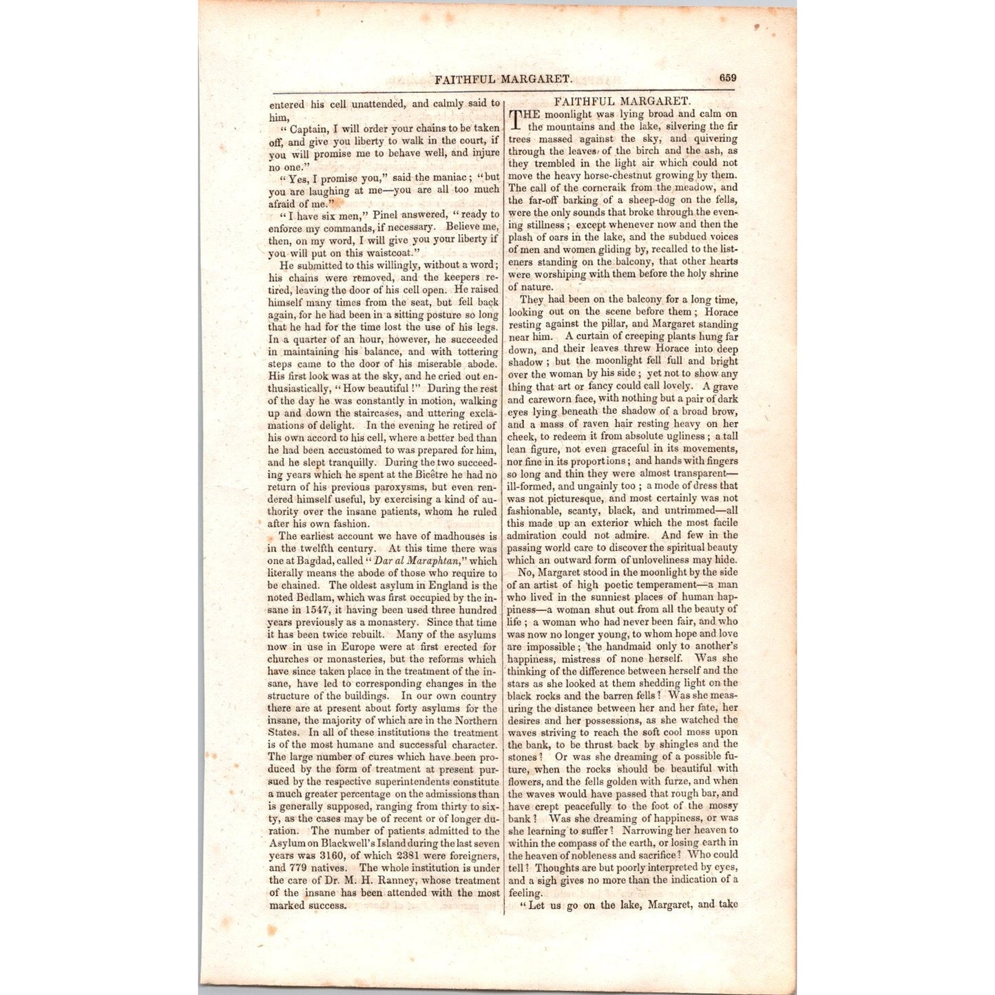 A Day in a Lunatic Asylum - 4 Pages 1854 Article I19