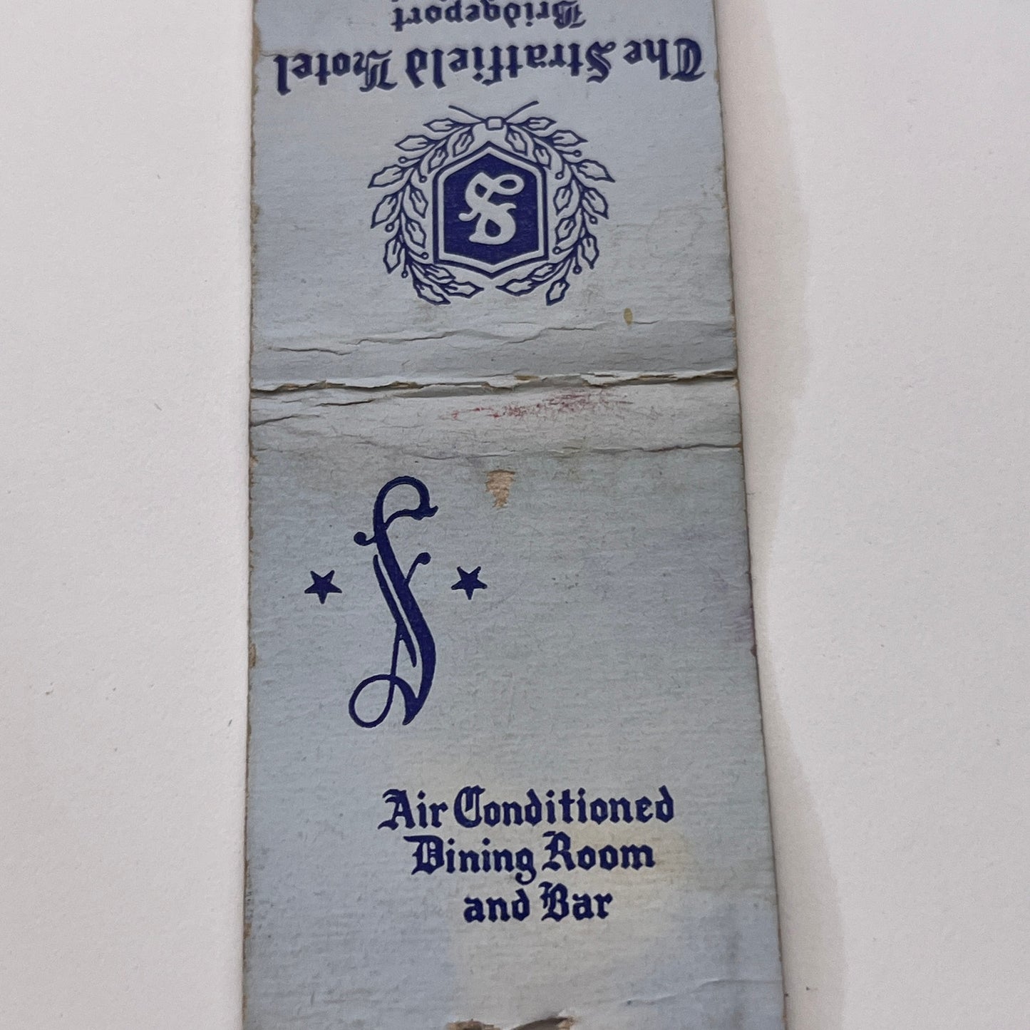 The Stratfield Hotel Bridgeport CT Vintage Matchbook Cover TB8-MB-11