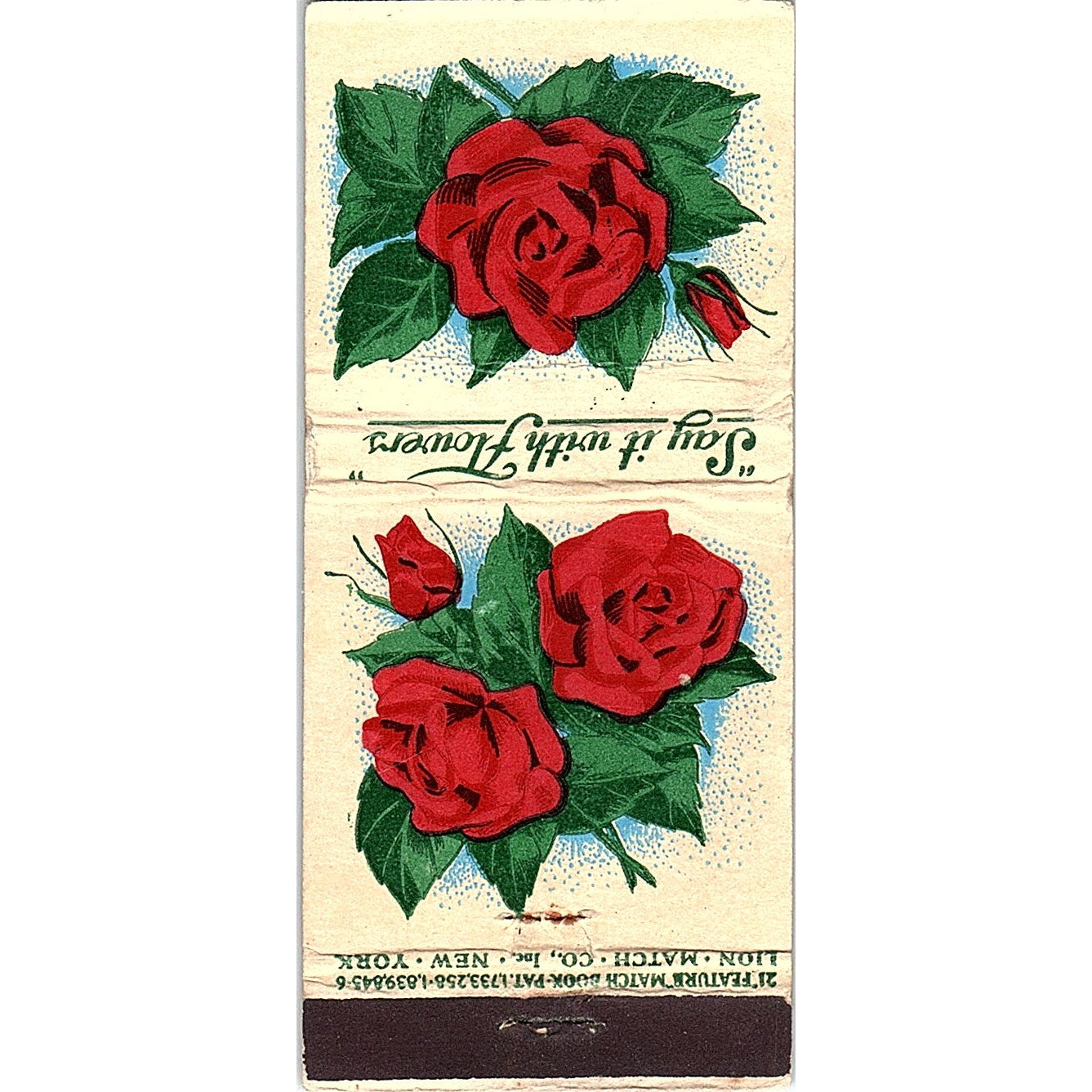 Hampton's Gift Shop & Flowers Hayward WI Vintage Matchbook TB6-MB2-7