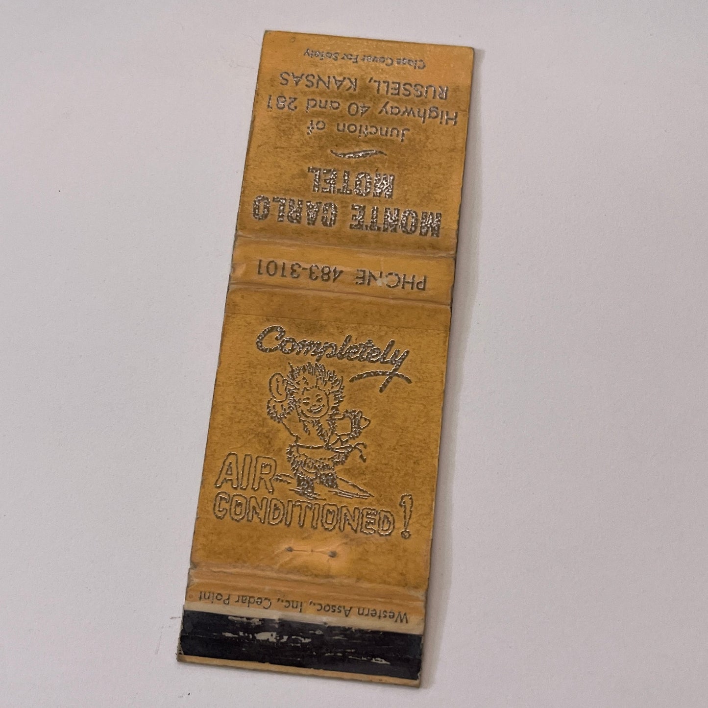 Monte Carlo Motel Russell Kansas Vintage Matchbook Cover TB6-MB1-15