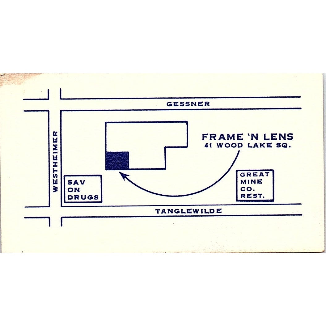 Frame 'N Lens Bill Caldcleugh Houston Texas Vintage Business Card SB4-B3