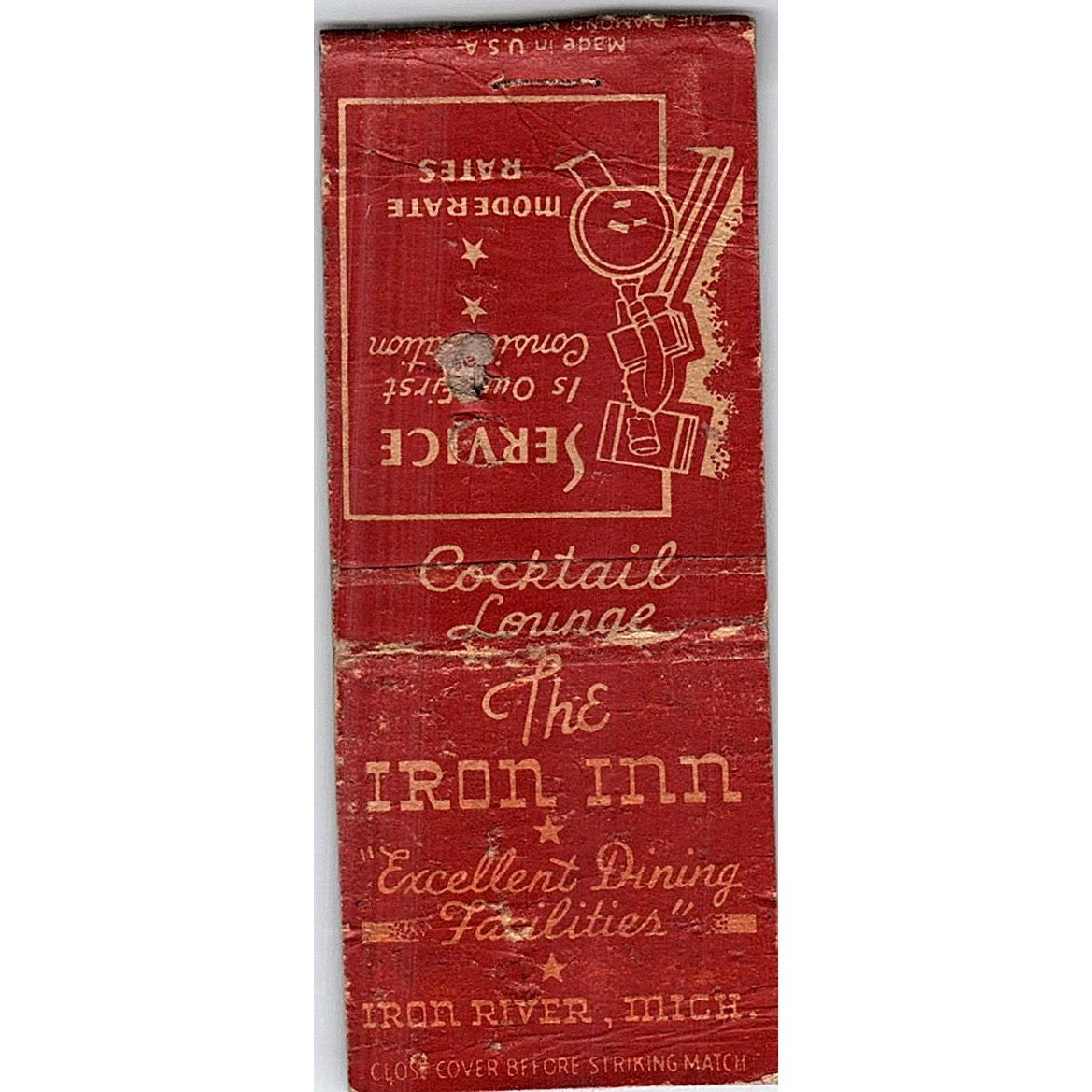 The Iron Inn Iron River Michigan Vintage Matchbook Cover SF3-Y5