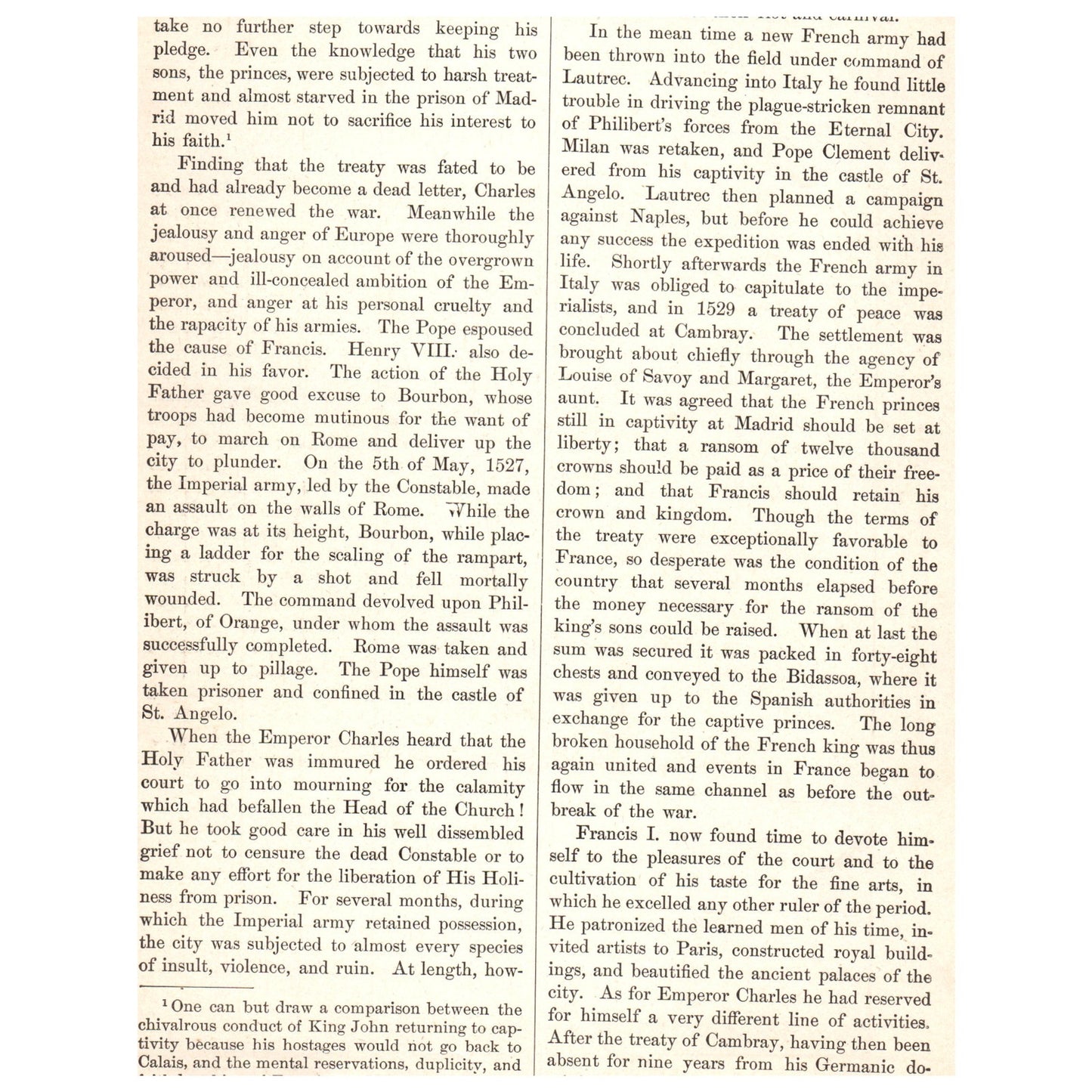 Capture of Francis I - A. De Neuville 1911 Engraving Print AF5-8