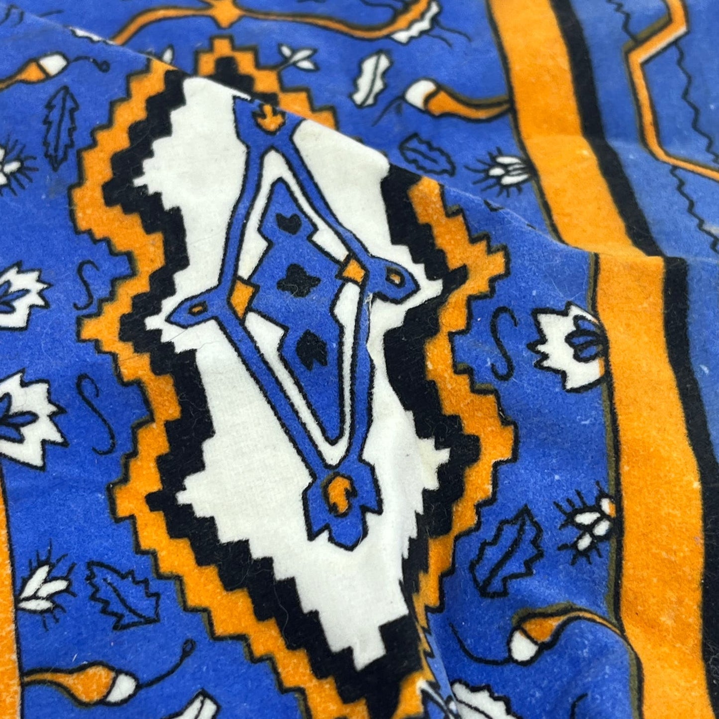 Retro Doll House Carpet Rug Set of 3 - 6x9 & 4.5x5.5 Blue Brown Orange TE9