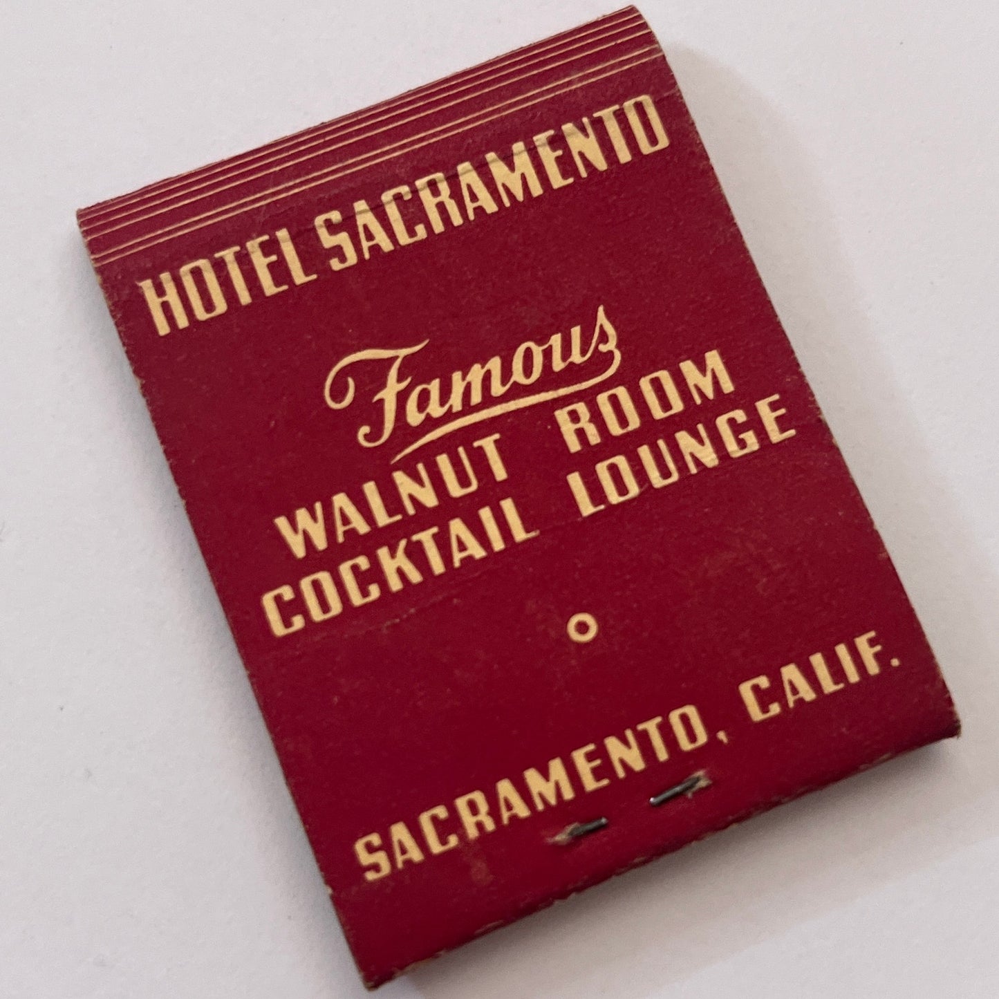 Hotel Sacramento Walnut Room California Vintage Matchbook Cover TB8-MB-9