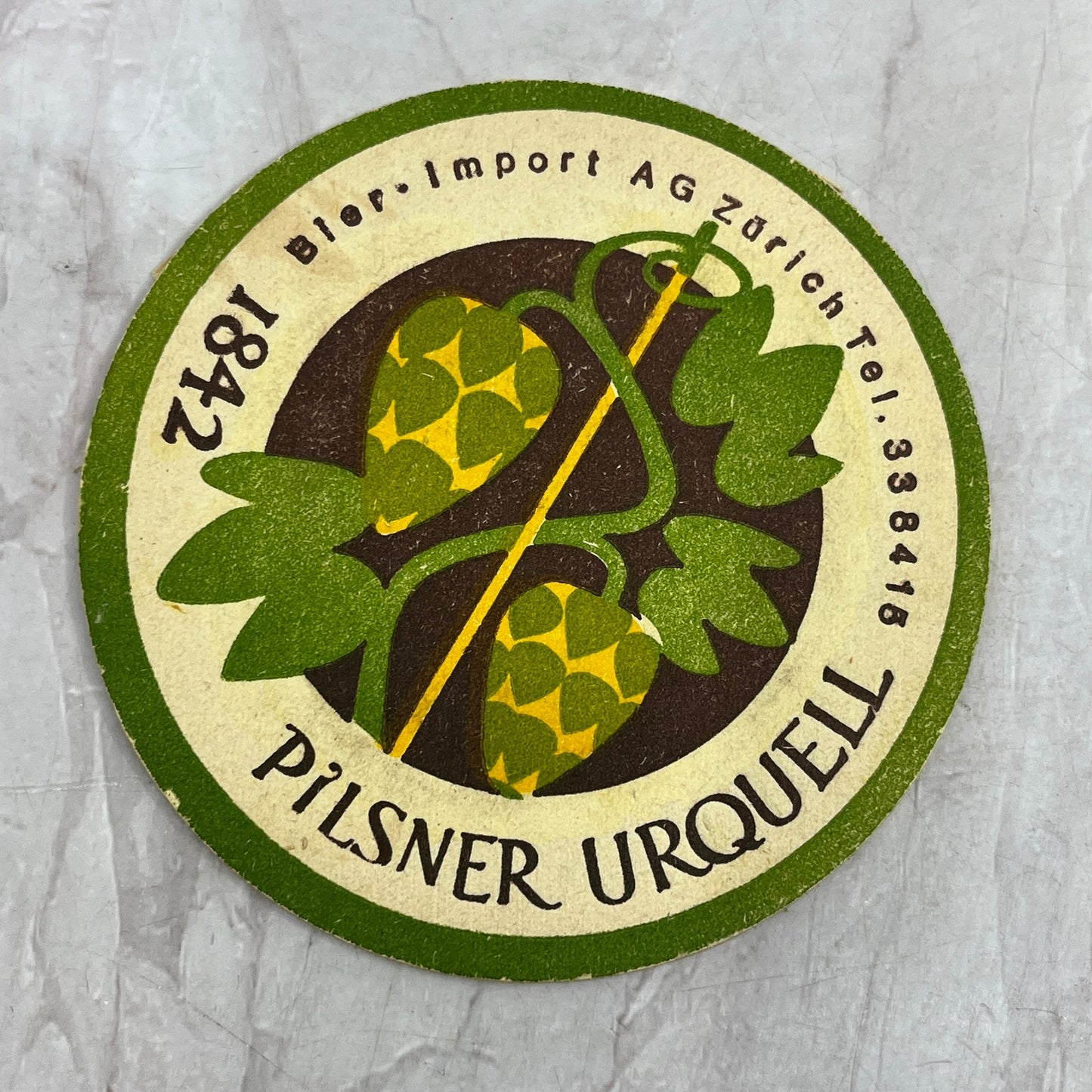 Vintage Pilsner Urquell Bier Zürich German Beer Coaster TJ5-CO1