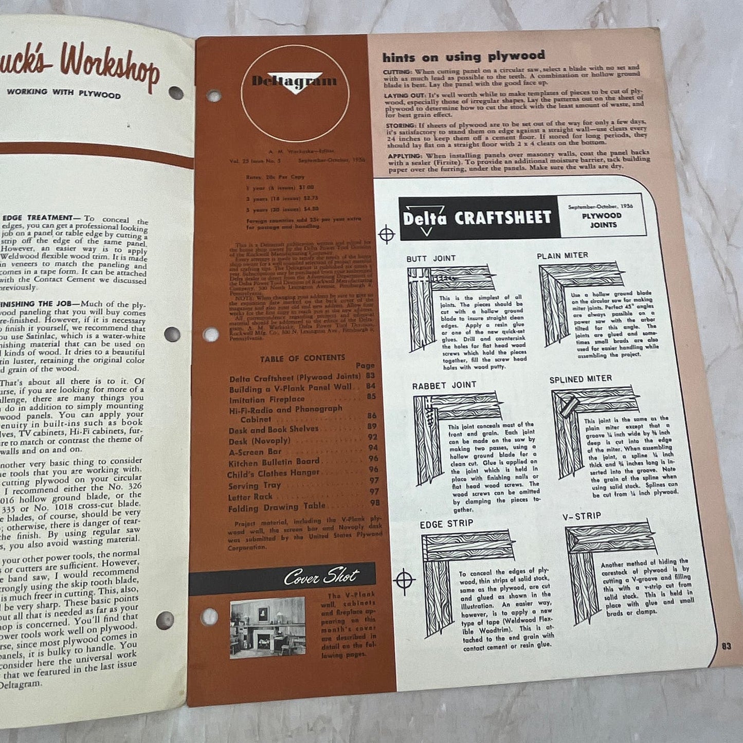 1956 Oct The Deltagram Newsletter Rockwell Delta Power Tools Woodwork TI9-P3