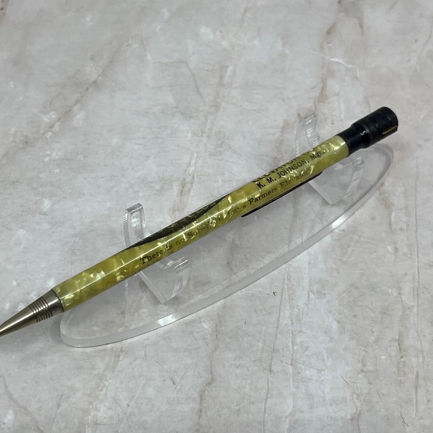 Coal Feeds Seeds K.M. Johnson Elmore MN Vtg Advertising Mechanical Pencil SB3-P2