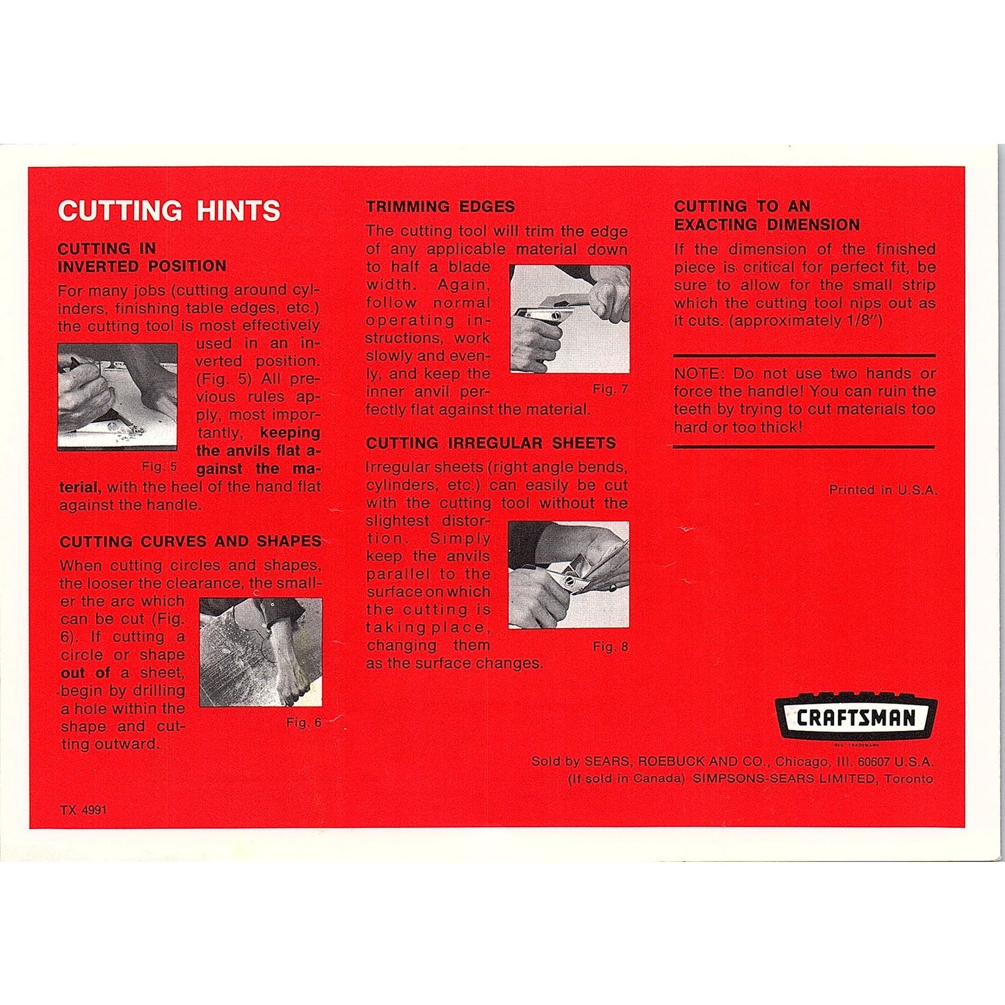 How To Use Your Craftsman Multiple Purpose Cutting Tool Sears Roebuck AG5-3