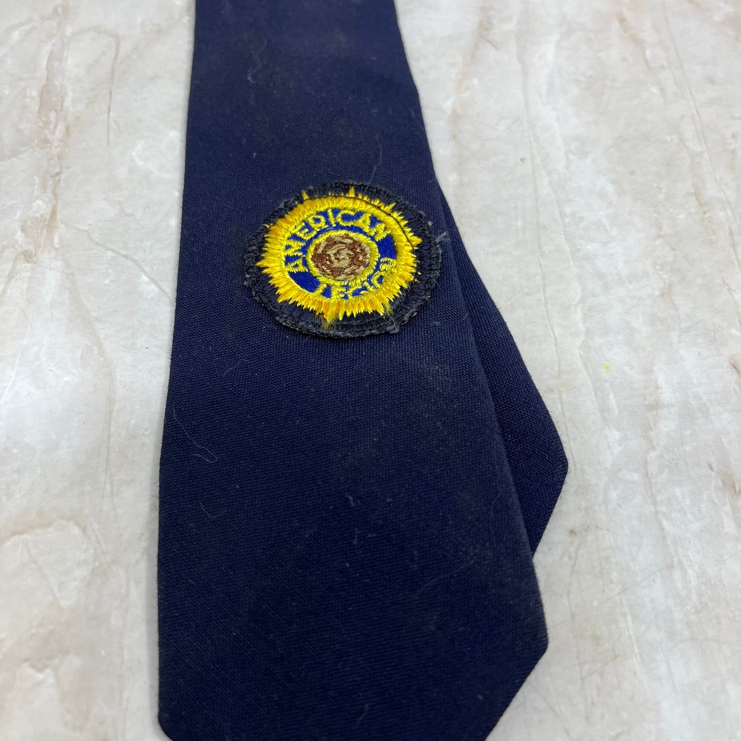 Retro Men's American Legion Dacron Rayon Clip-On Button Down Necktie Tie TG9-T2