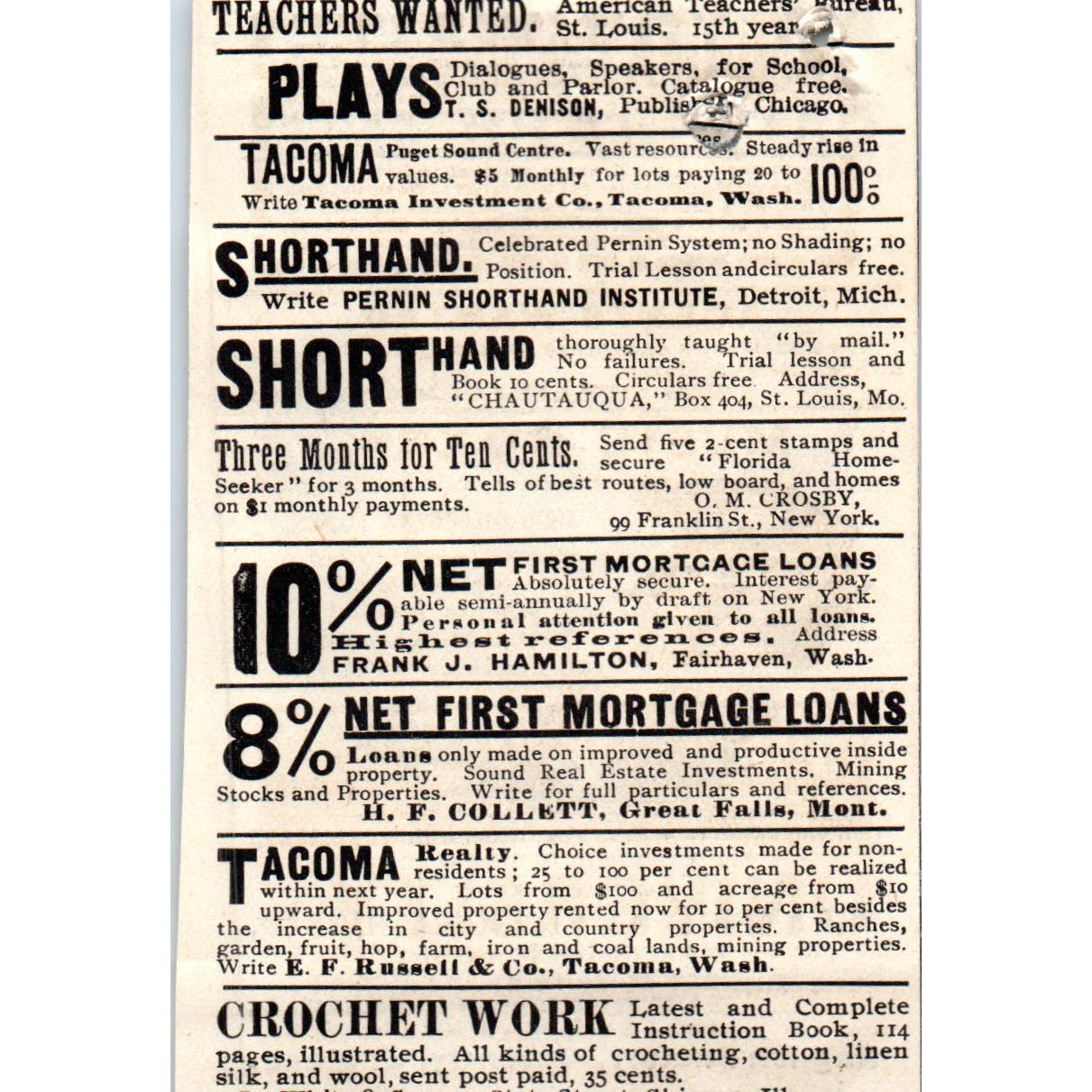 Caligraph American Writing Machine Co Hartford CT c1890 Victorian Ad AE8-CH8