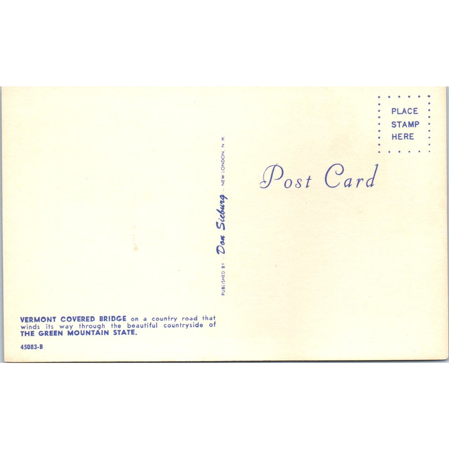 Vermont Countryside Covered Bridge Postcard PB12