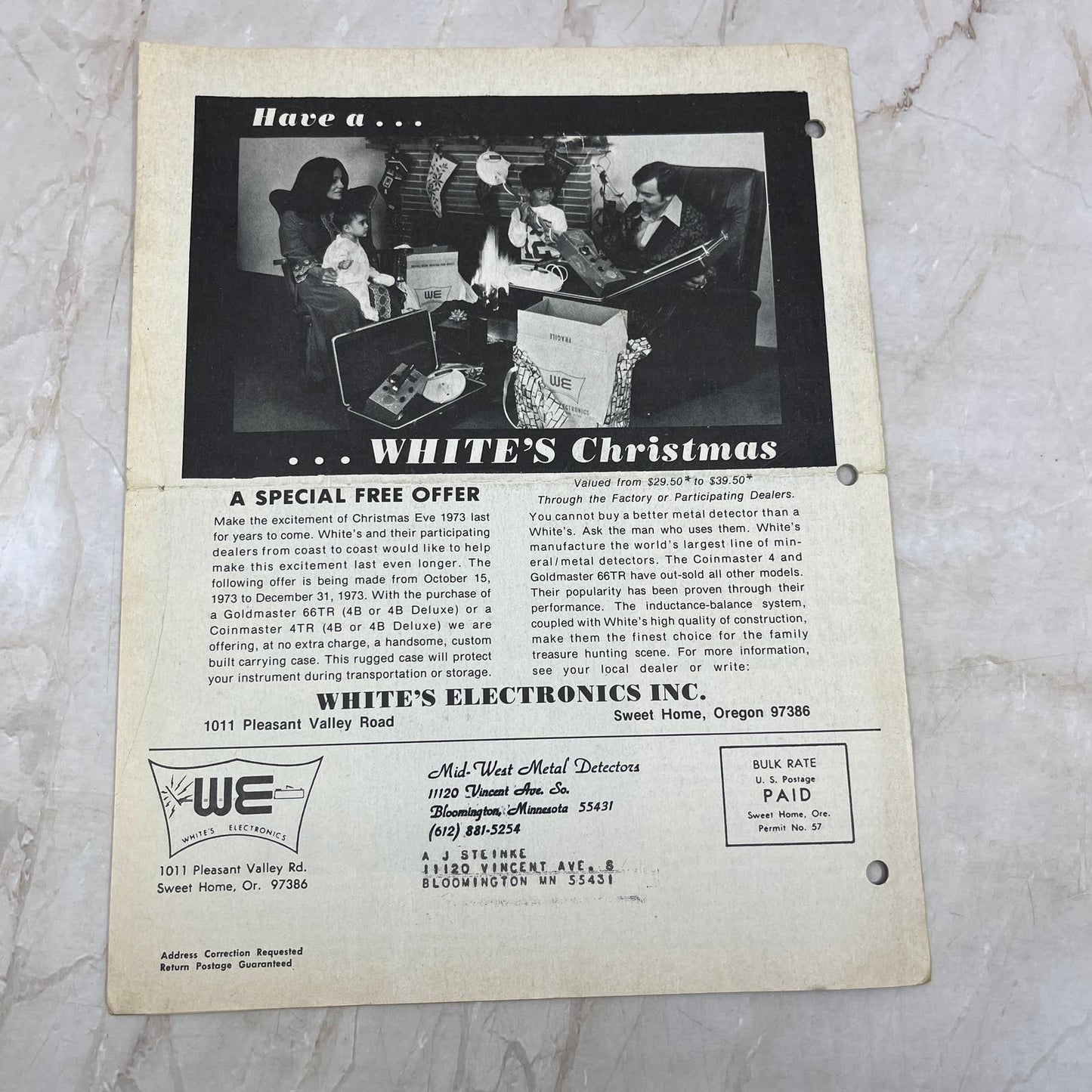1973 Sep/Oct White's Electronics Discover Newsletter Treasure Hunting OR M19