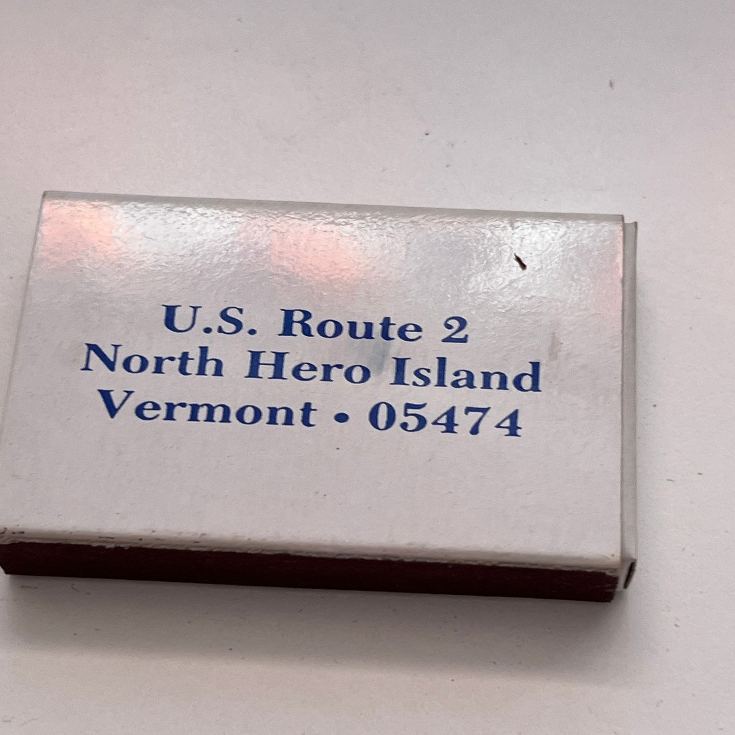 Shore Acres on Lake Champlain North Hero Island VT Vintage Matchbox TB6-MB3