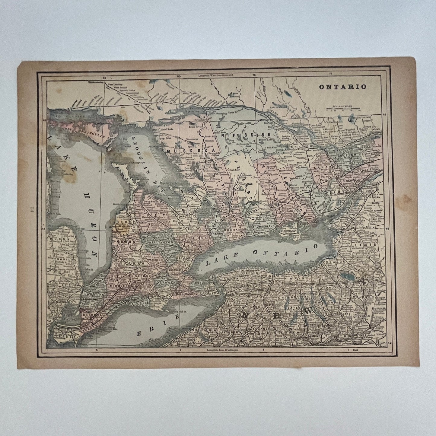 Map of Mexico and Ontario 1894 Map SV1-6
