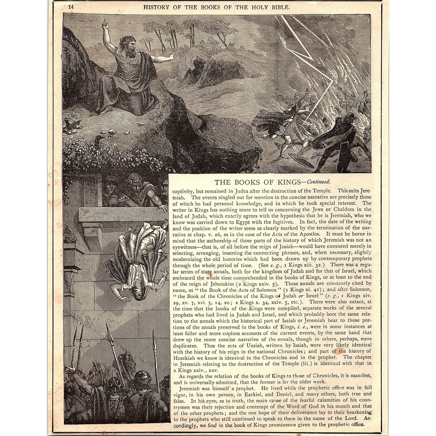 The Books of Kings 1892 Bible Engraving SAG4-9