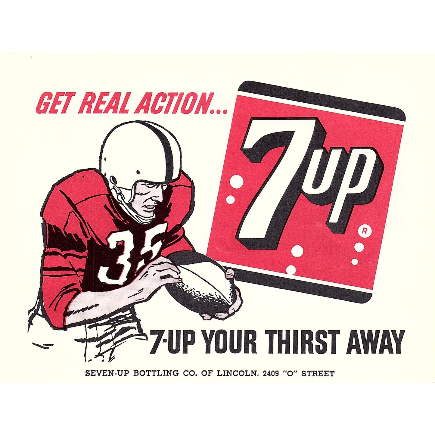 7up Bottling Co of Lincoln Nebraska Cornhusker Football 1964 Program Ad AG7-3