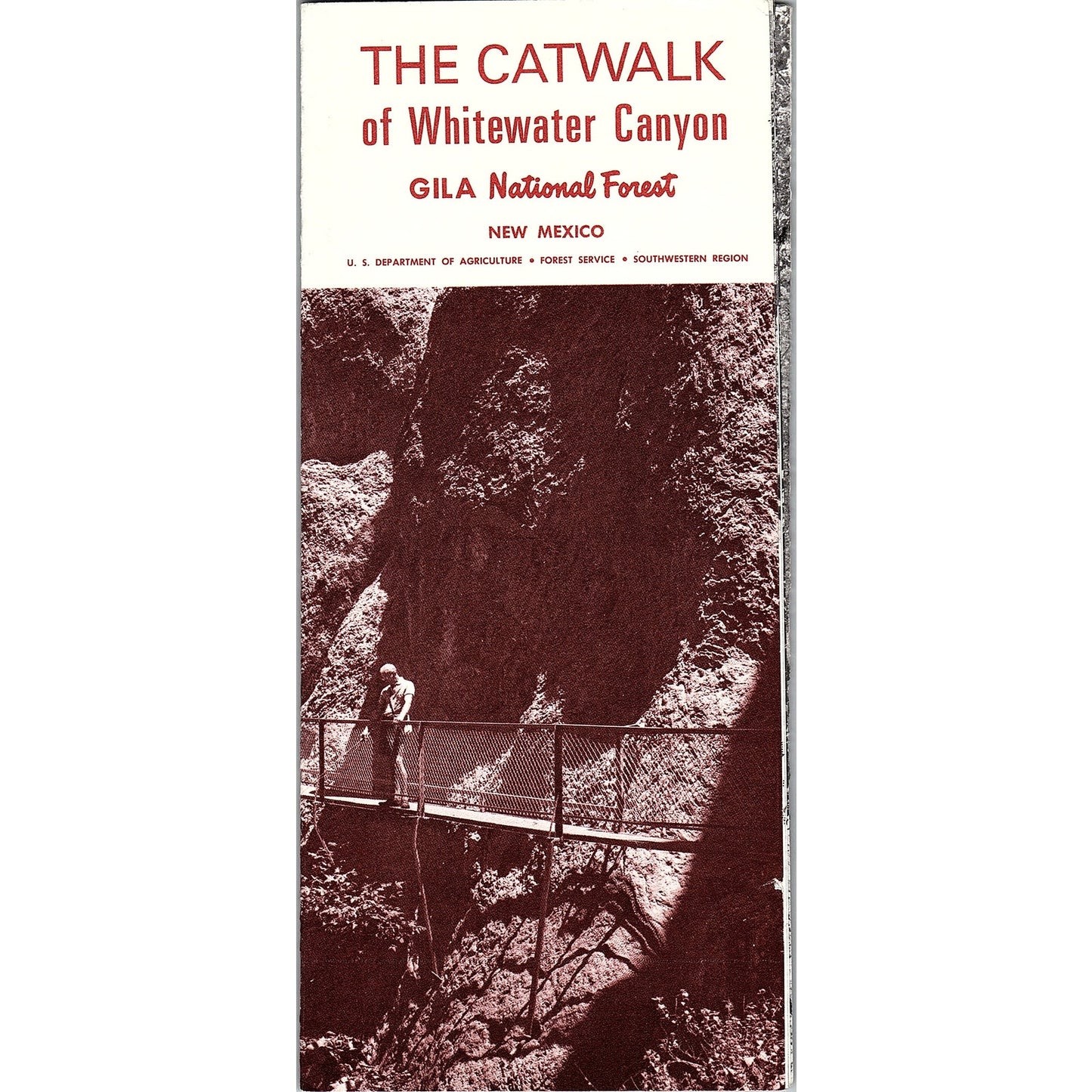 Vintage Catwalk of Whitewater Canyon Gila National Forest NM Brochure TH2-TB2