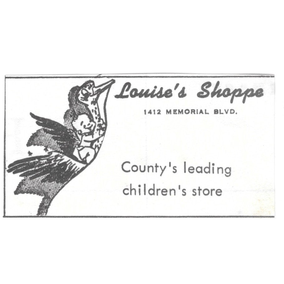 Louise's Shoppe Children's Store Memorial Blvd Martinsville VA 1960s Ad AG2-S7