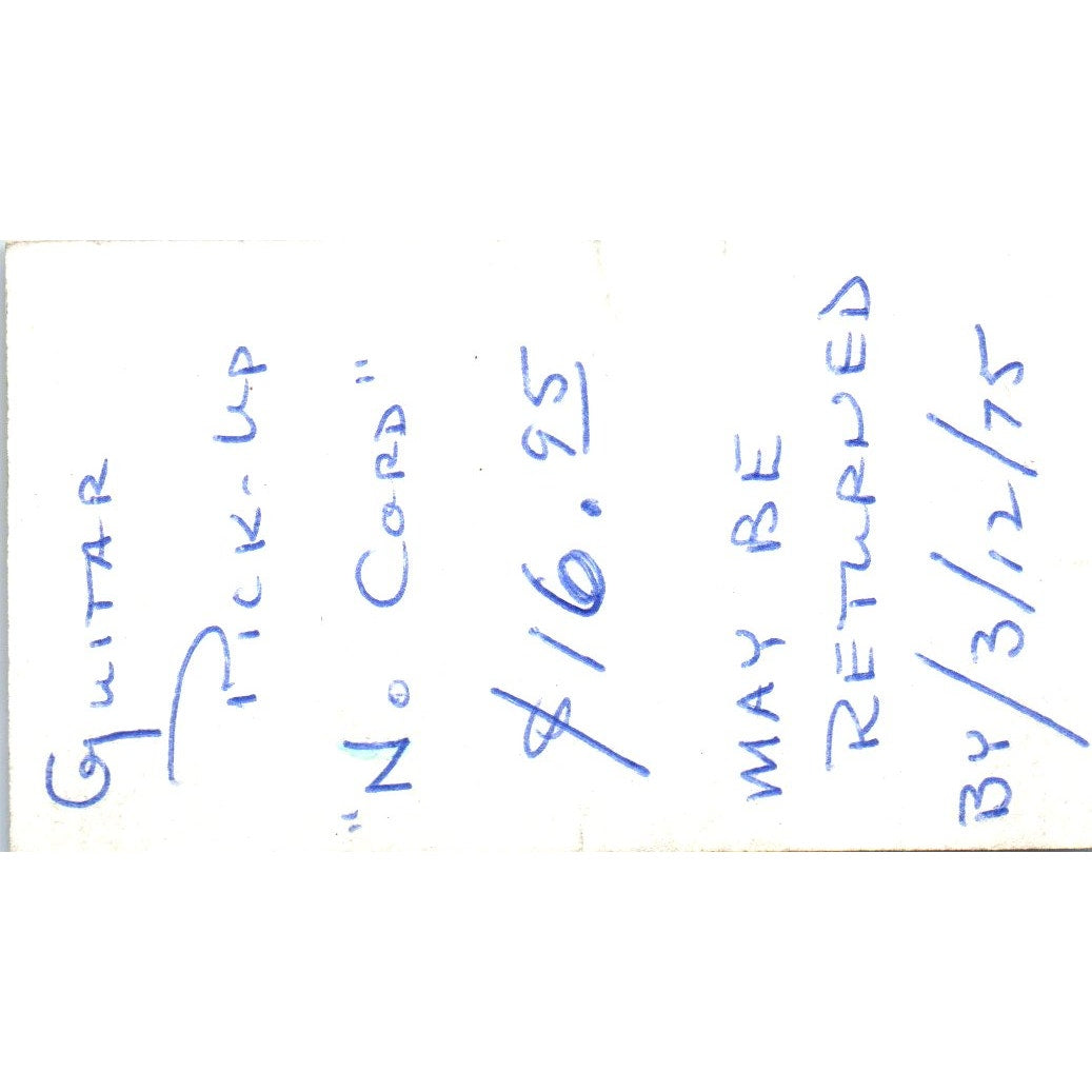 Musik Butik Herb Middleton St Croix Virgin Islands Vintage Business Card SD8-B20