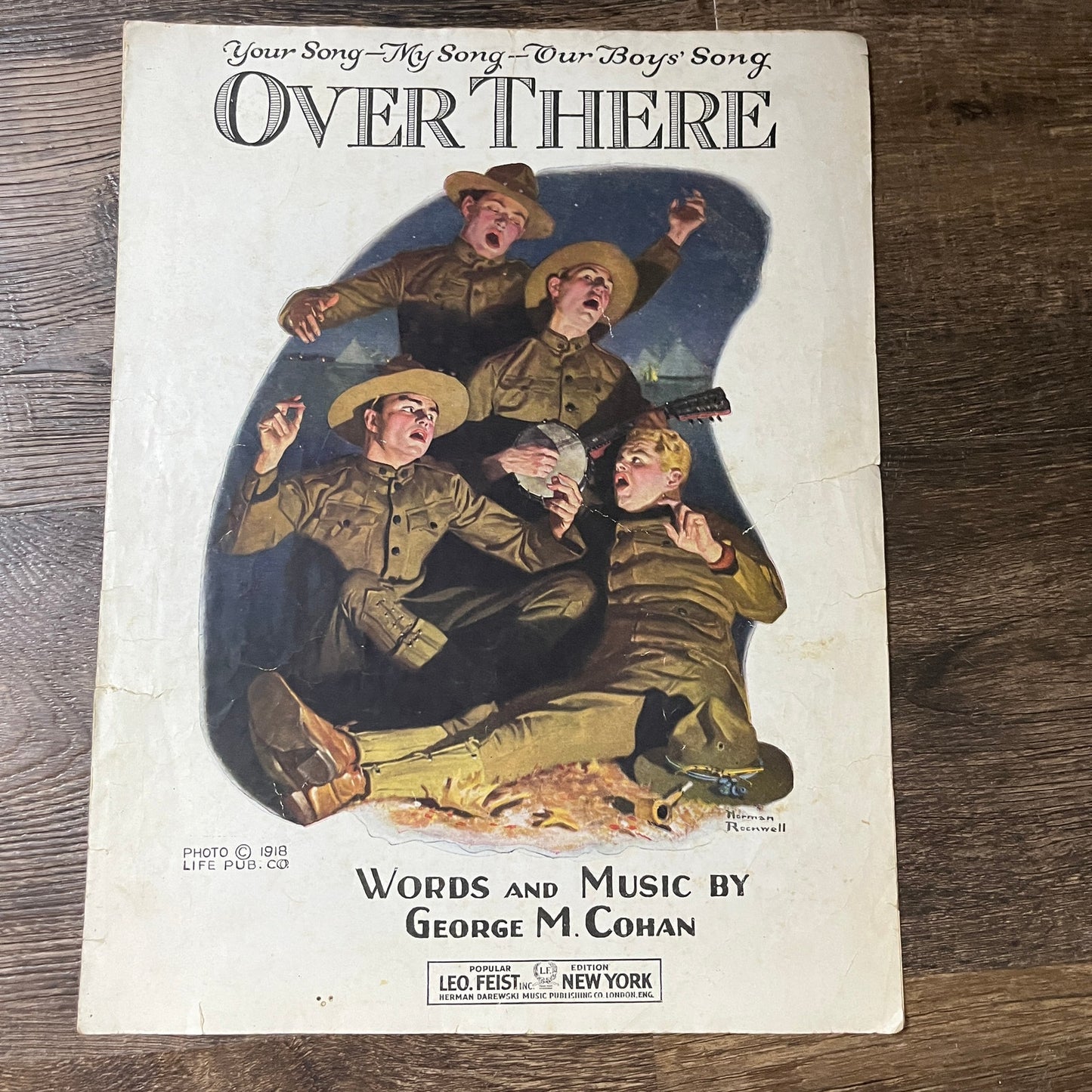 Over There WWI George M. Cohan 1918 Sheet Music V13