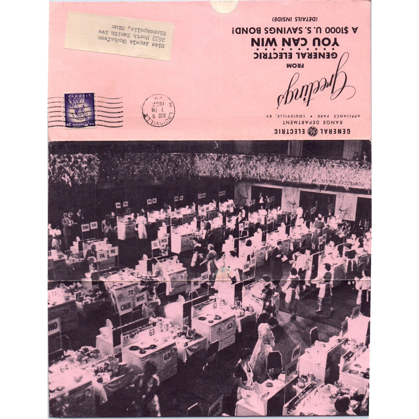 1957 GE Automatic Keyboard Range & Pillsbury Bake-Off Leaflet Mailer AE2