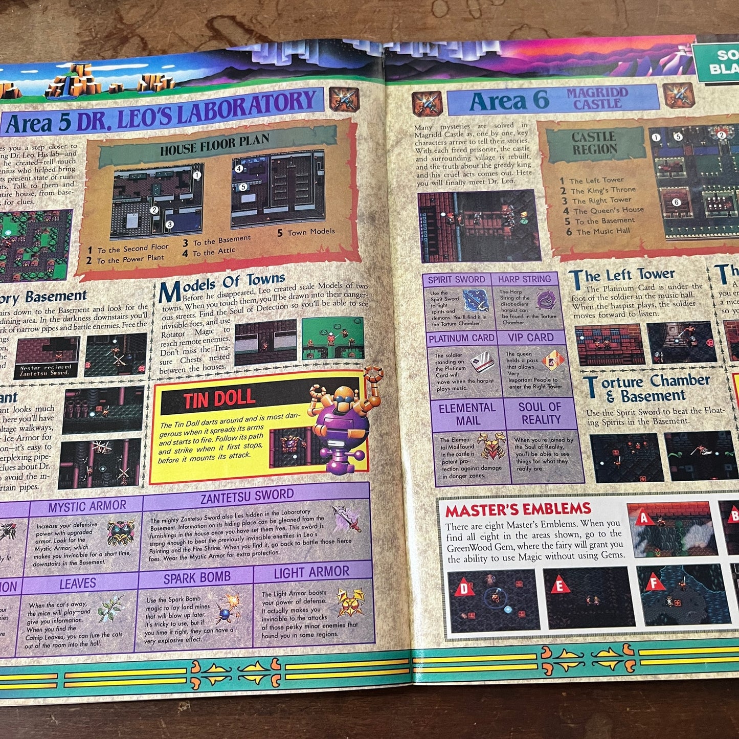 Soul Blazer Super NES 4 Page Strategy Guide 1992 Article AG1-12
