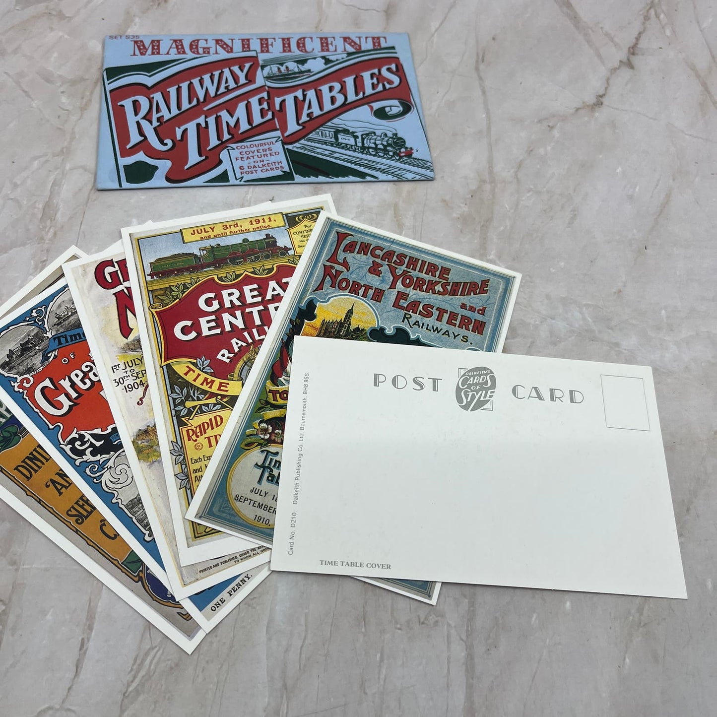 Magnificent Railway Timetables Vintage Souvenir Reproduction Postcards TI8-S2