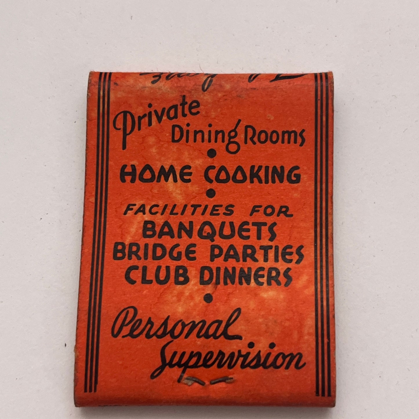 Mary Elizabeth Tea Room Englewood NJ Vintage Matchbook Cover TB8-MB-5