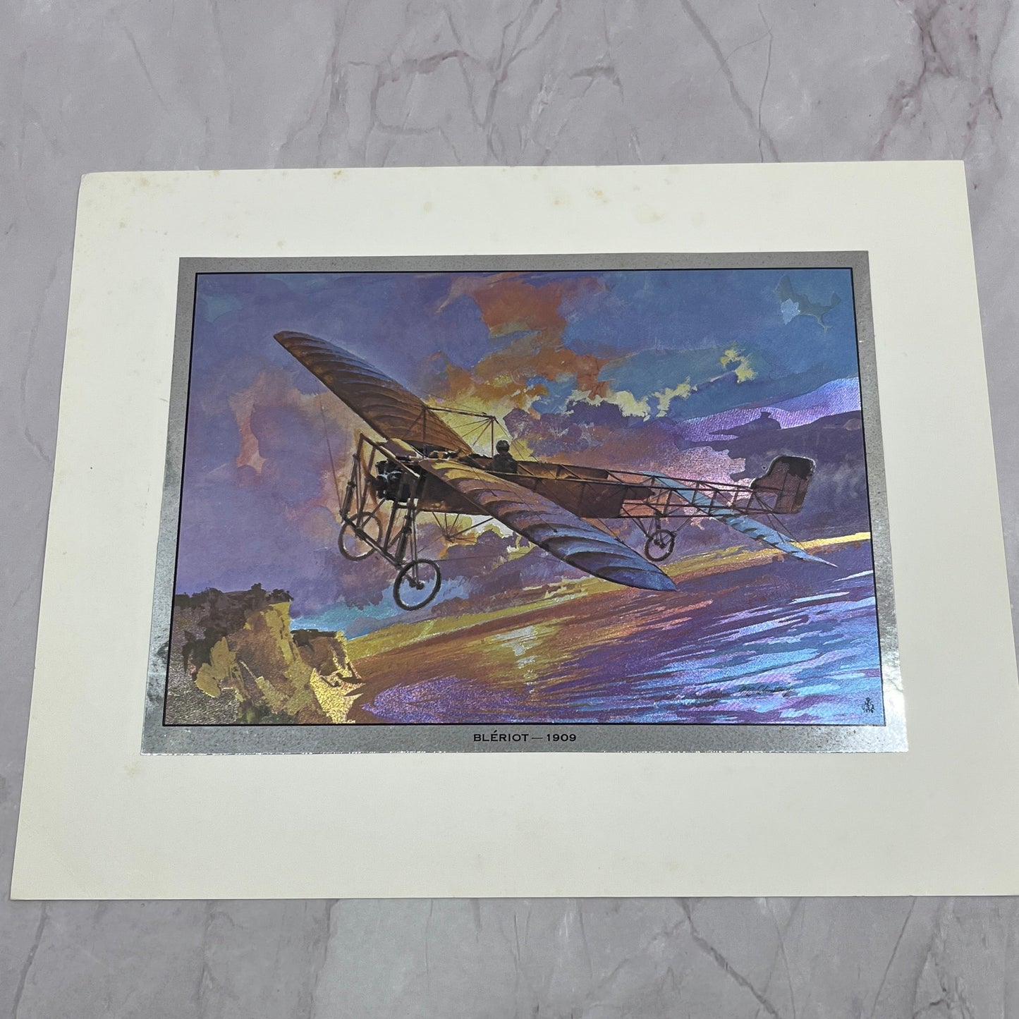 Blériot 1909 Airplane Vintage Chromatic Foil Etch 8x10" V18
