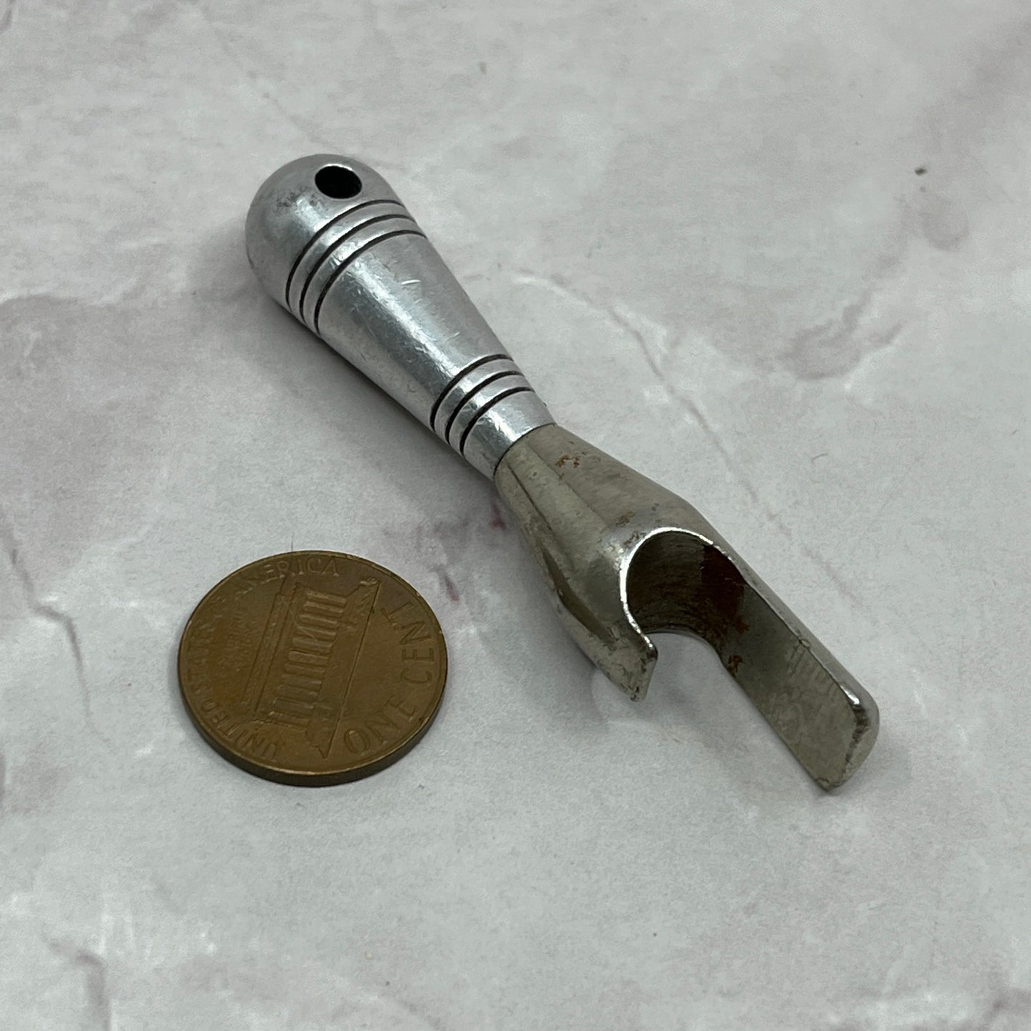 Vintage Bottle Opener Keychain Fob Solid Metal Bowling Pin SC1