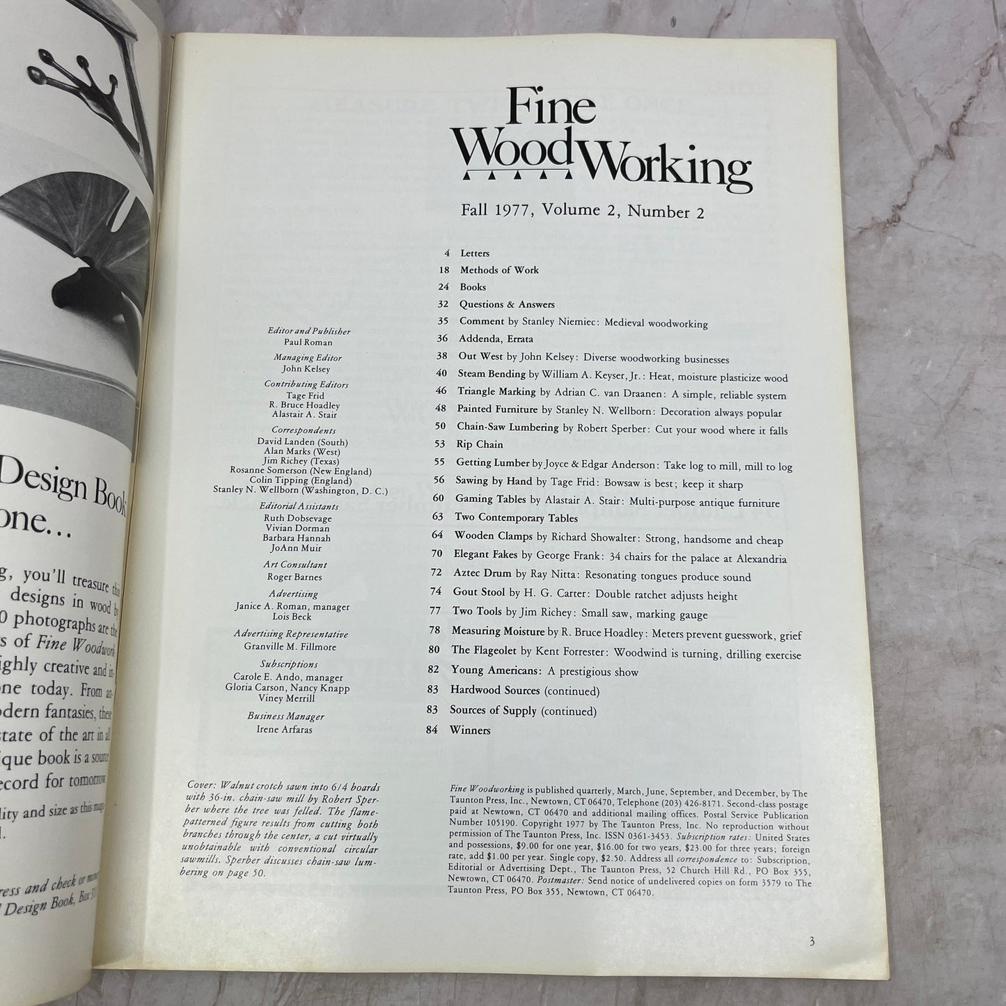 Chain-Saw Lumbering - Fall 1977 - Taunton's Fine Woodworking Magazine M35