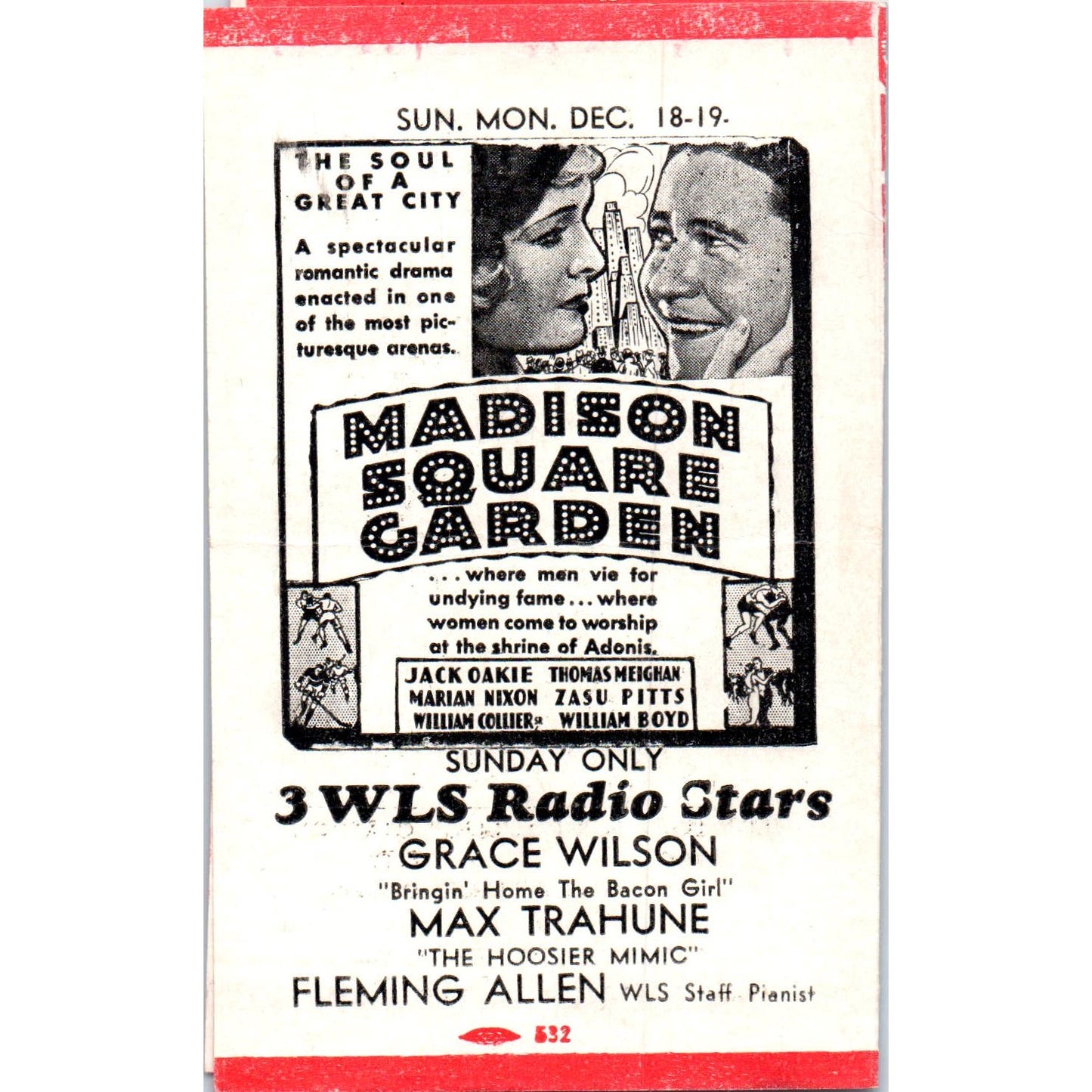 c1932 Johnny J. Jones Alcyon Theatre Highland Park IL Program 13 Women AB9