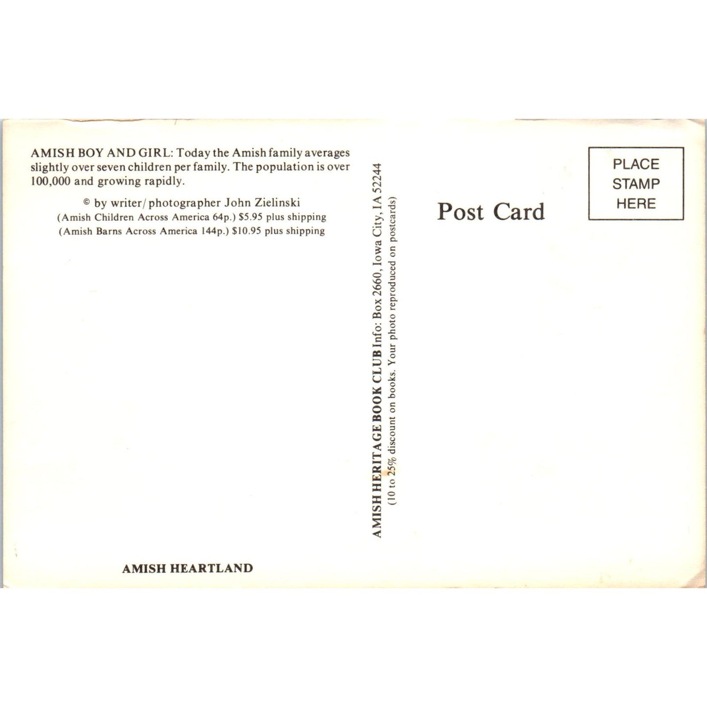 Amish Boy and Girl Pennsylvania Dutch Country Postcard PD7