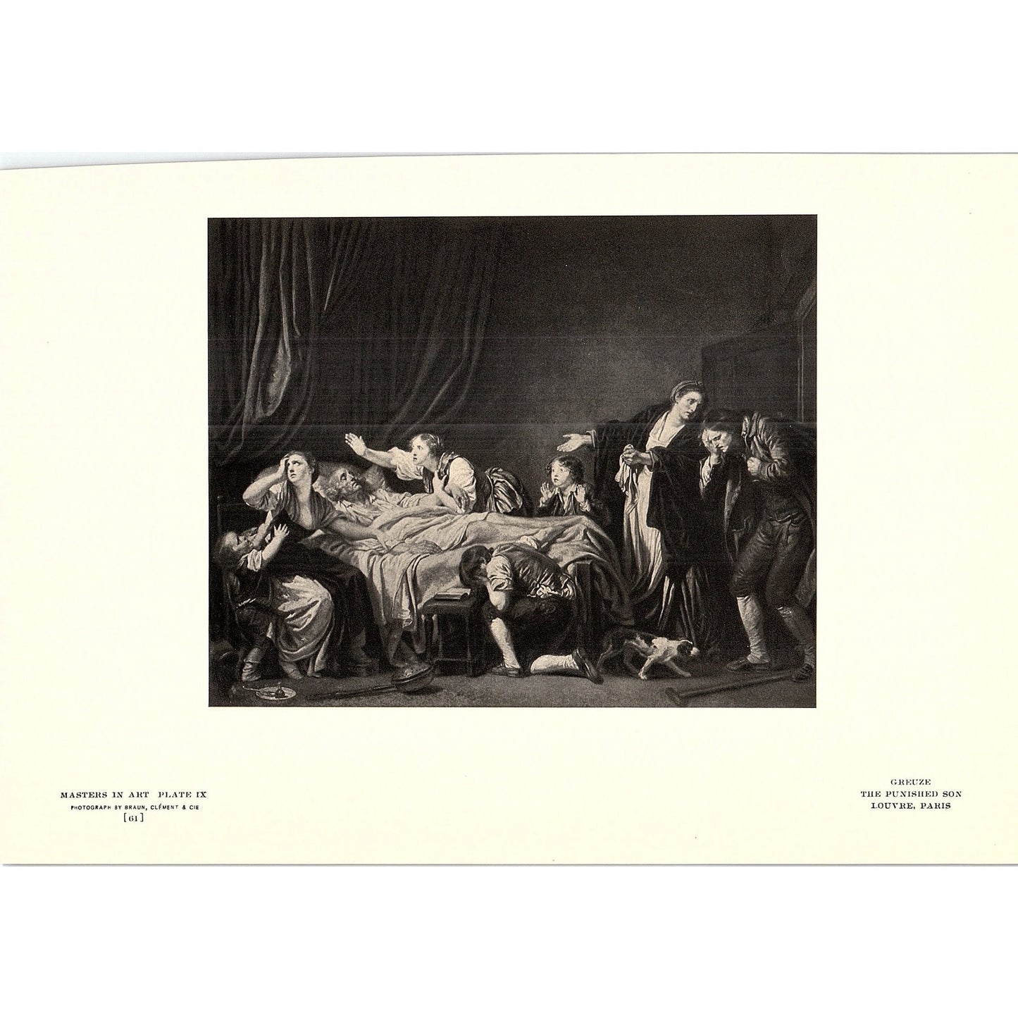 The Punished Son - Greuze - 1904 Litho Art Print AF5-6