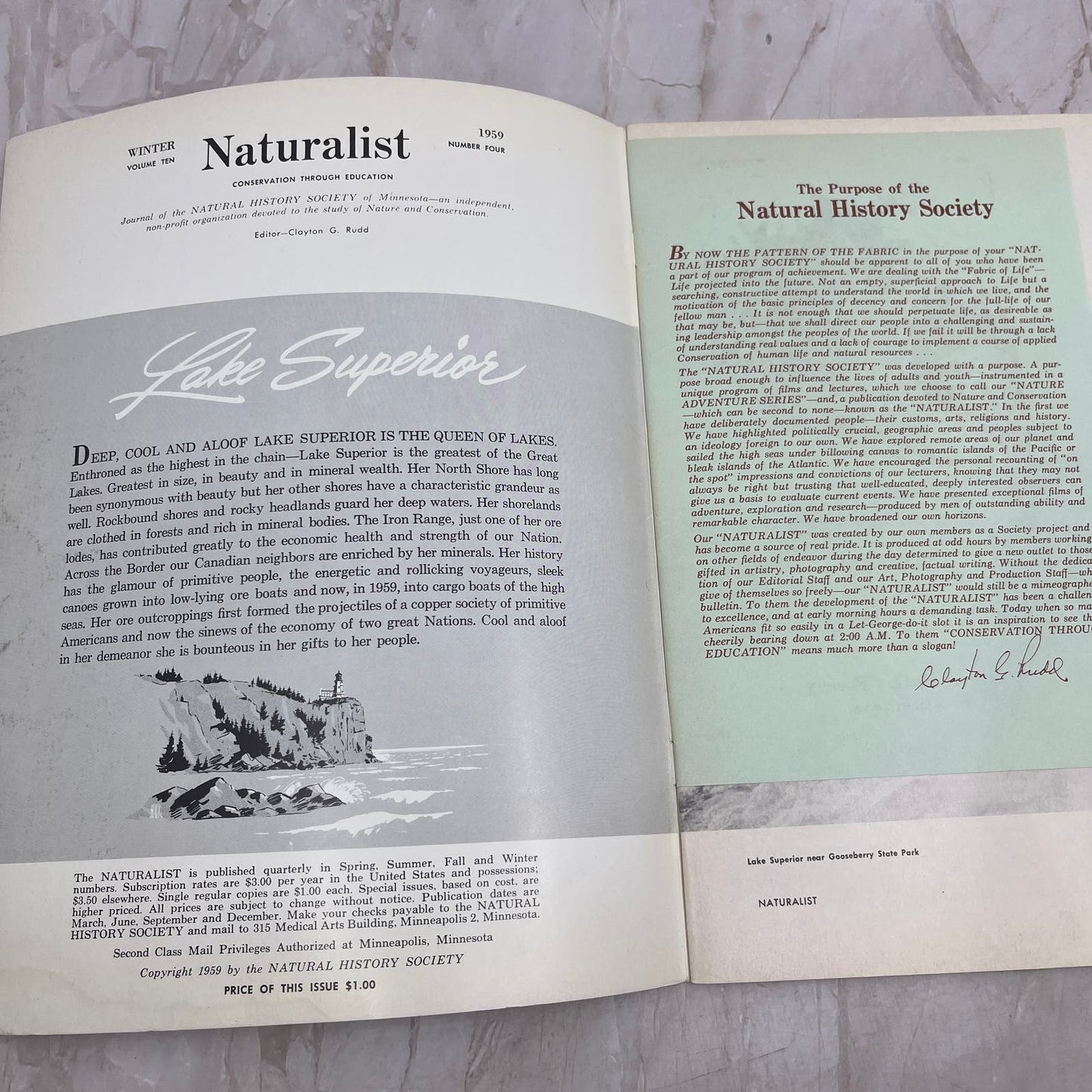 1959 Winter - Naturalist Magazine - Lake Superior - Natural History Society M21
