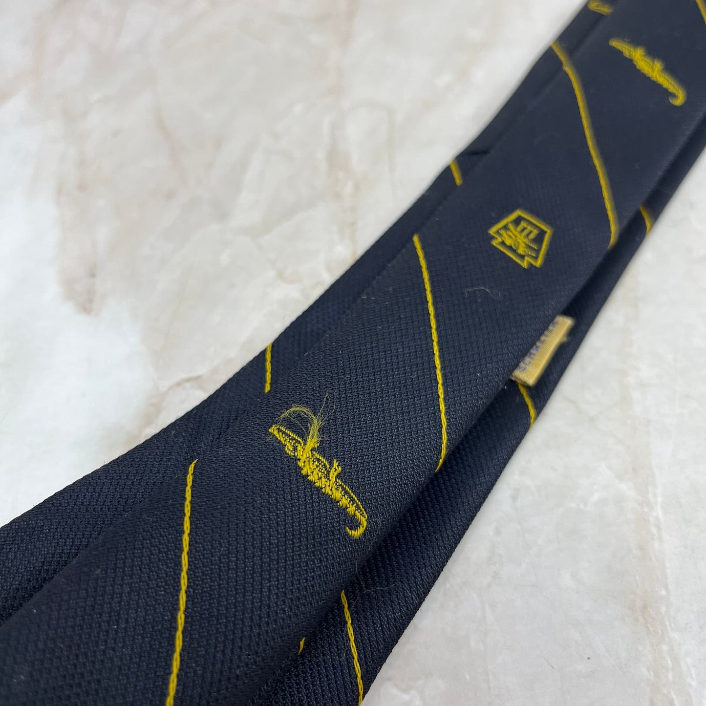 Retro Men's Prince Consort Fortrel Polyester Blue Necktie Tie TG9-T2