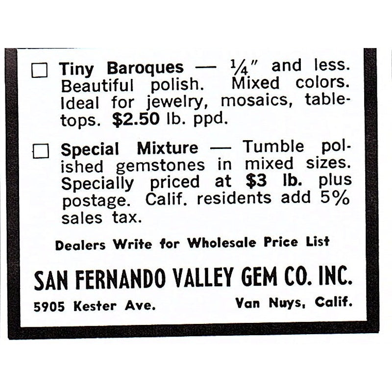 Jim Kesterson Findings Lapidary Supply Millville NJ 1972 Ad AF8-M1