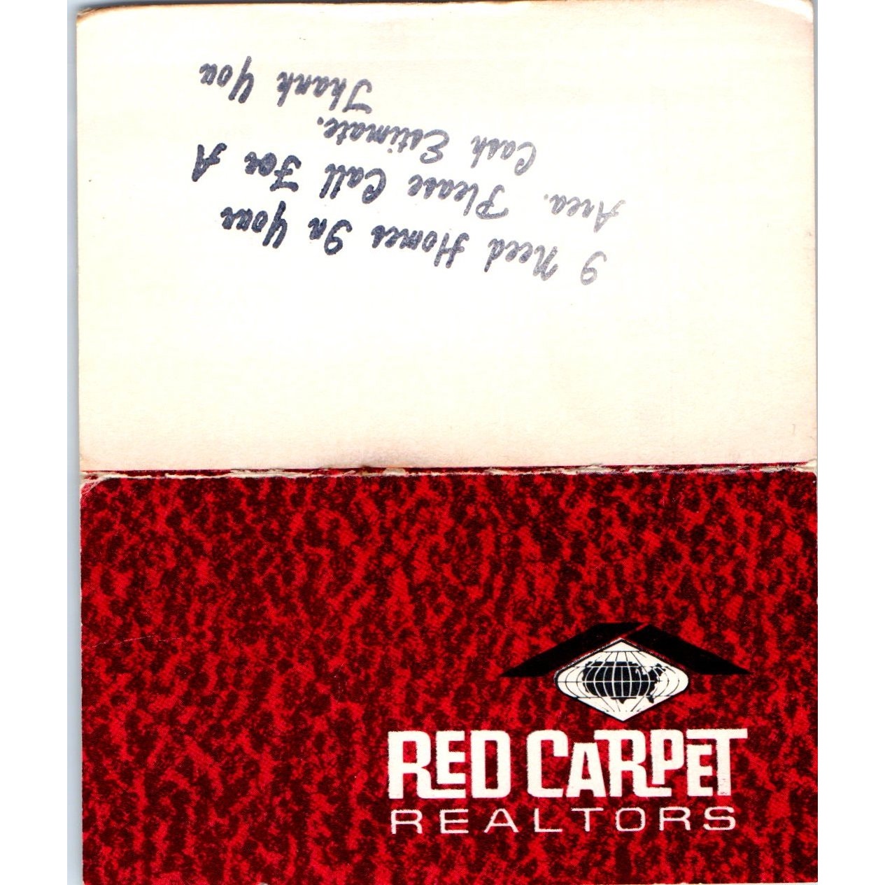 Terry A. Baker Red Carpet Realtors Bellflower CA Vintage Business Card SD4-B5